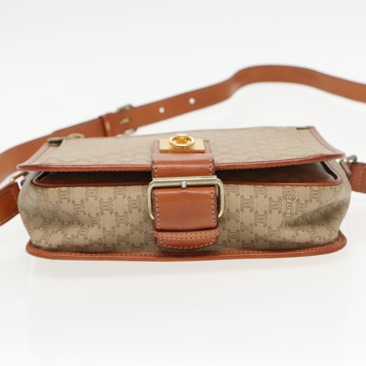 Celine CELINE Macadam Canvas Shoulder Bag Beige Gold Size ONE SIZE - 5 Thumbnail