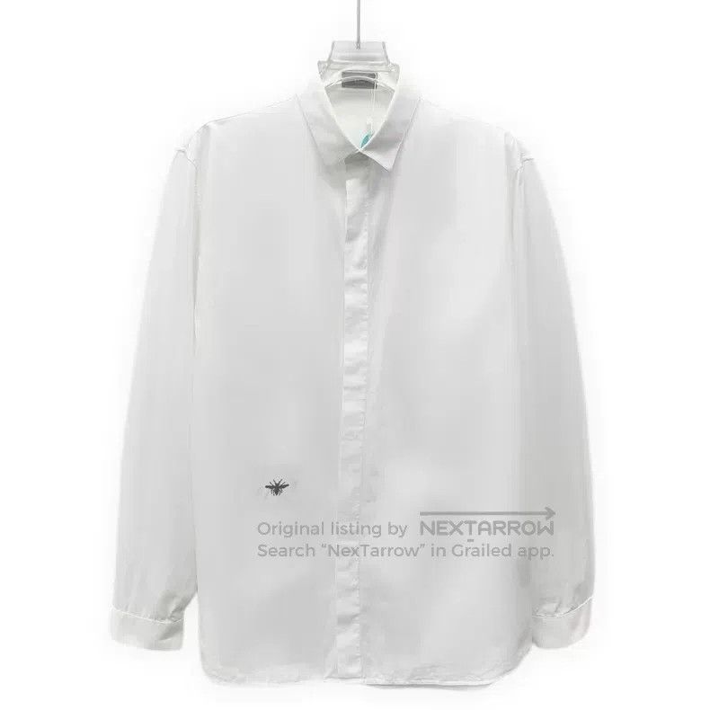 Dior Dior Size 39 White bee embroidery cotton lapel long-sleeved Size US XXS / EU 40 - 1 Thumbnail