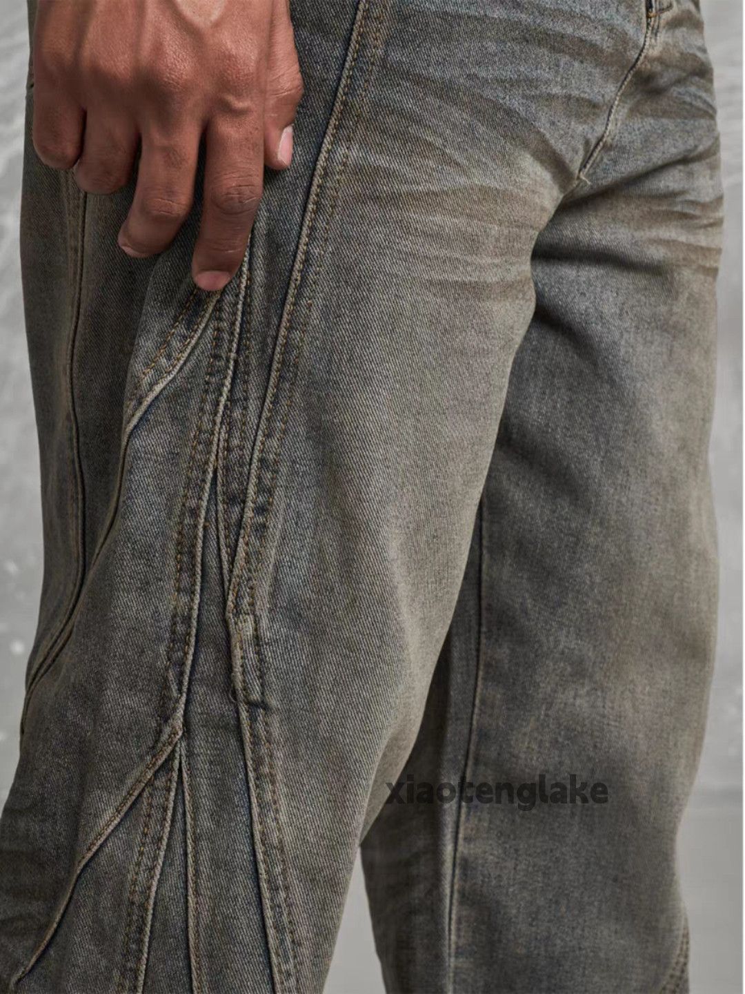 Jean × Vintage dirty washed faded stain rusty punk grunge baggy jeans Size US 32 / EU 48 - 5 Thumbnail
