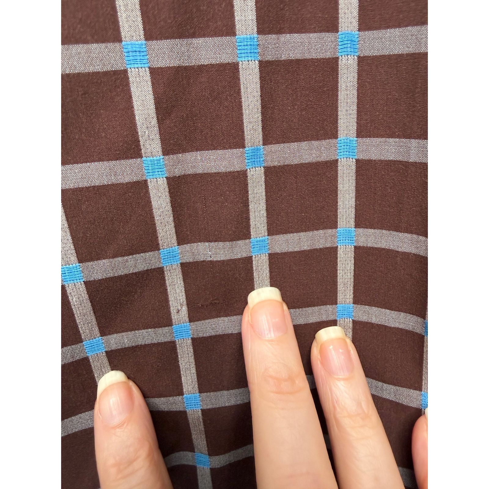 BUGATCHI Bugatchi Plaid Button Front Long Sleeve Shirt L Blue Brown Size US L / EU 52-54 / 3 - 9 Thumbnail