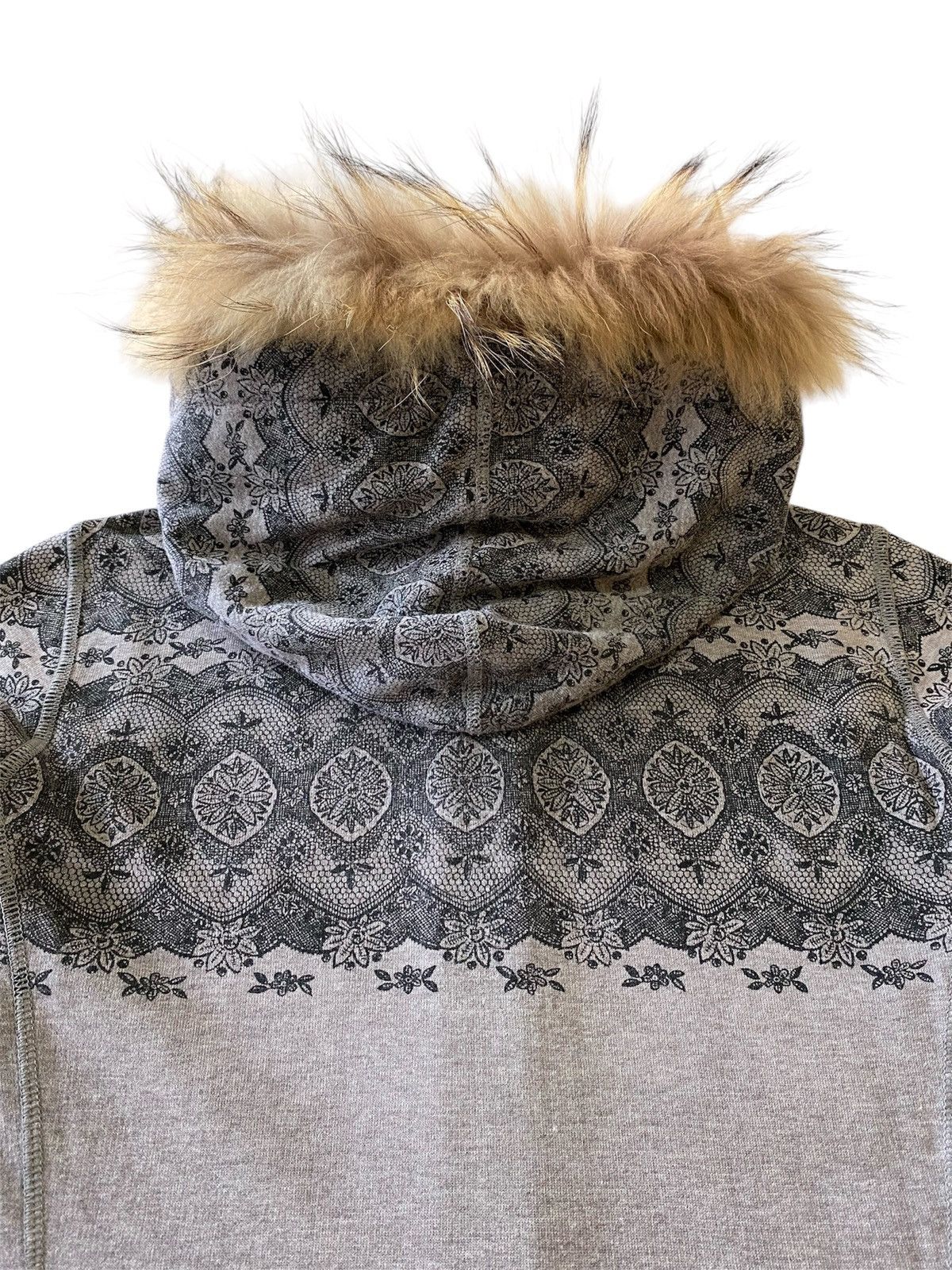 Japanese Brand Fur Luxury Hood Zip Hoodie Grey Tribal Pattern Y2K Jacket Size M / US 6-8 / IT 42-44 - 10 Thumbnail