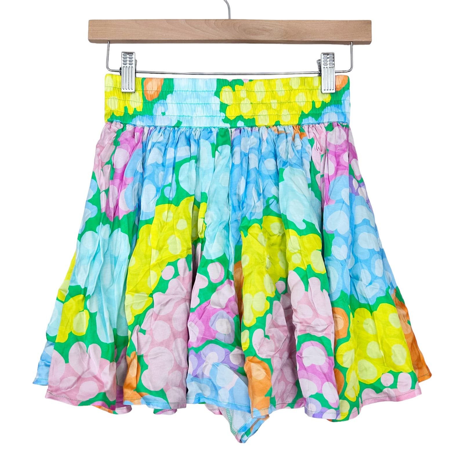 image of Emily Mccarthy Floral Swing Shorts Size Xs in Blue, Women's