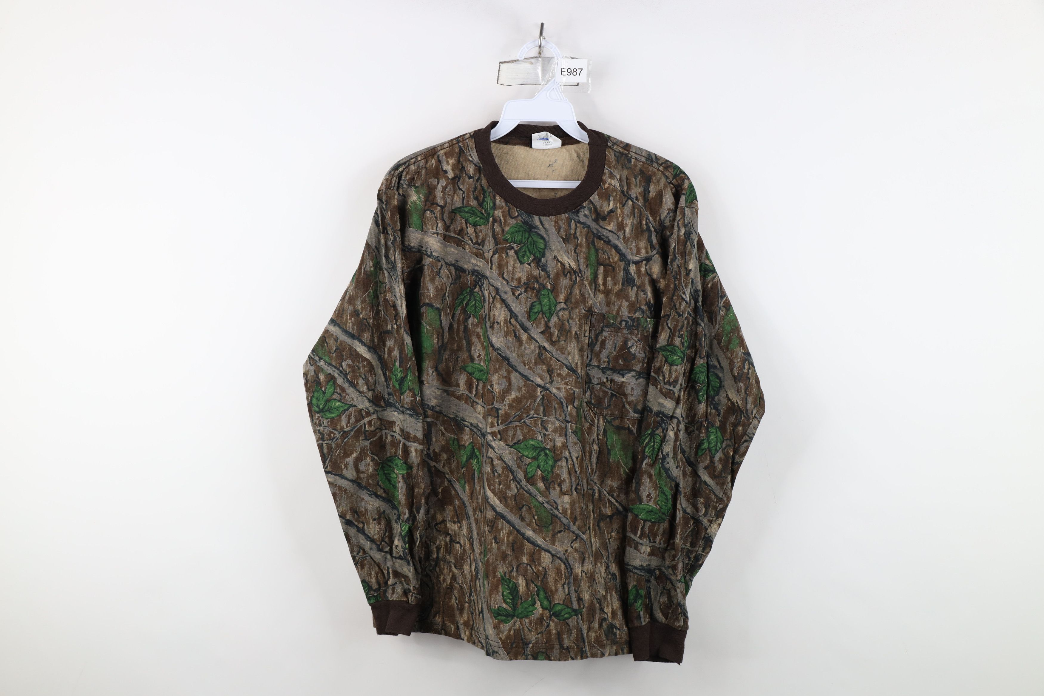 Vintage Vintage 90s Streetwear Long Sleeve Pocket T-Shirt Cotton USA Size US M / EU 48-50 / 2 - 1 Thumbnail