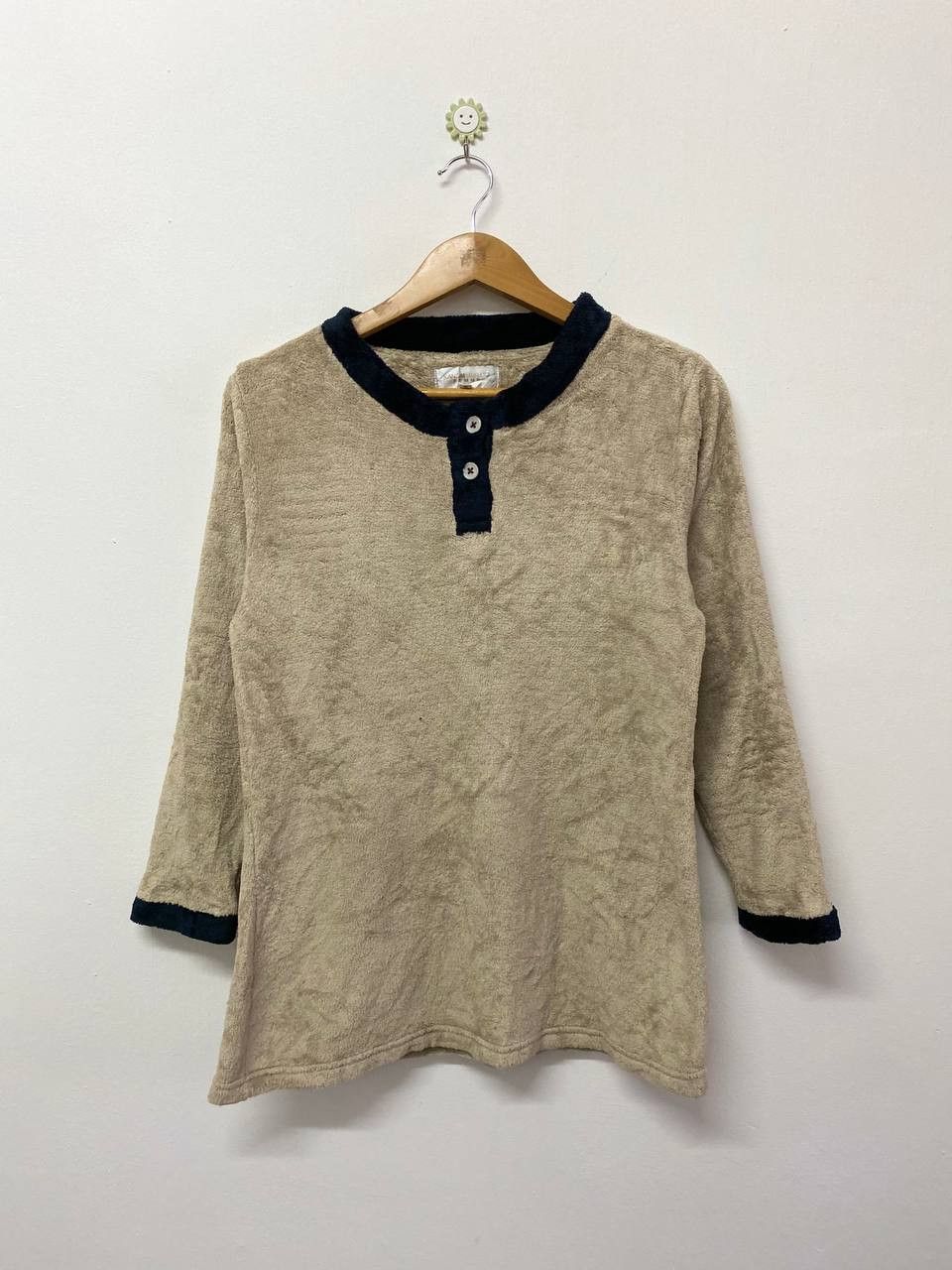 image of Avant Garde x Kansai Yamamoto Vintage Kansai Yamamoto Fleece Longsleeves Tee Nice Design in Brown, 