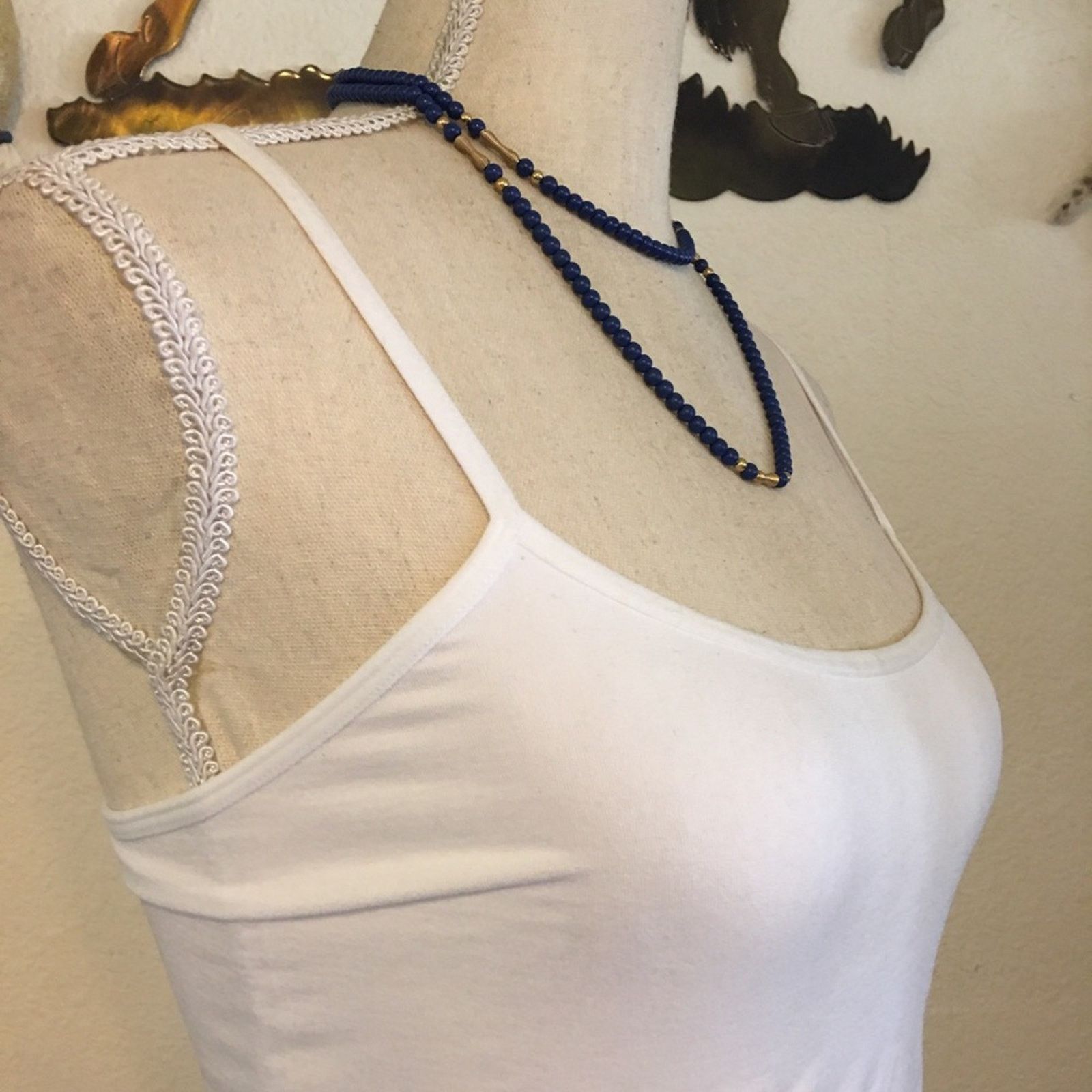 Vintage Vintage royal blue gold coil long necklace Size ONE SIZE - 3 Thumbnail