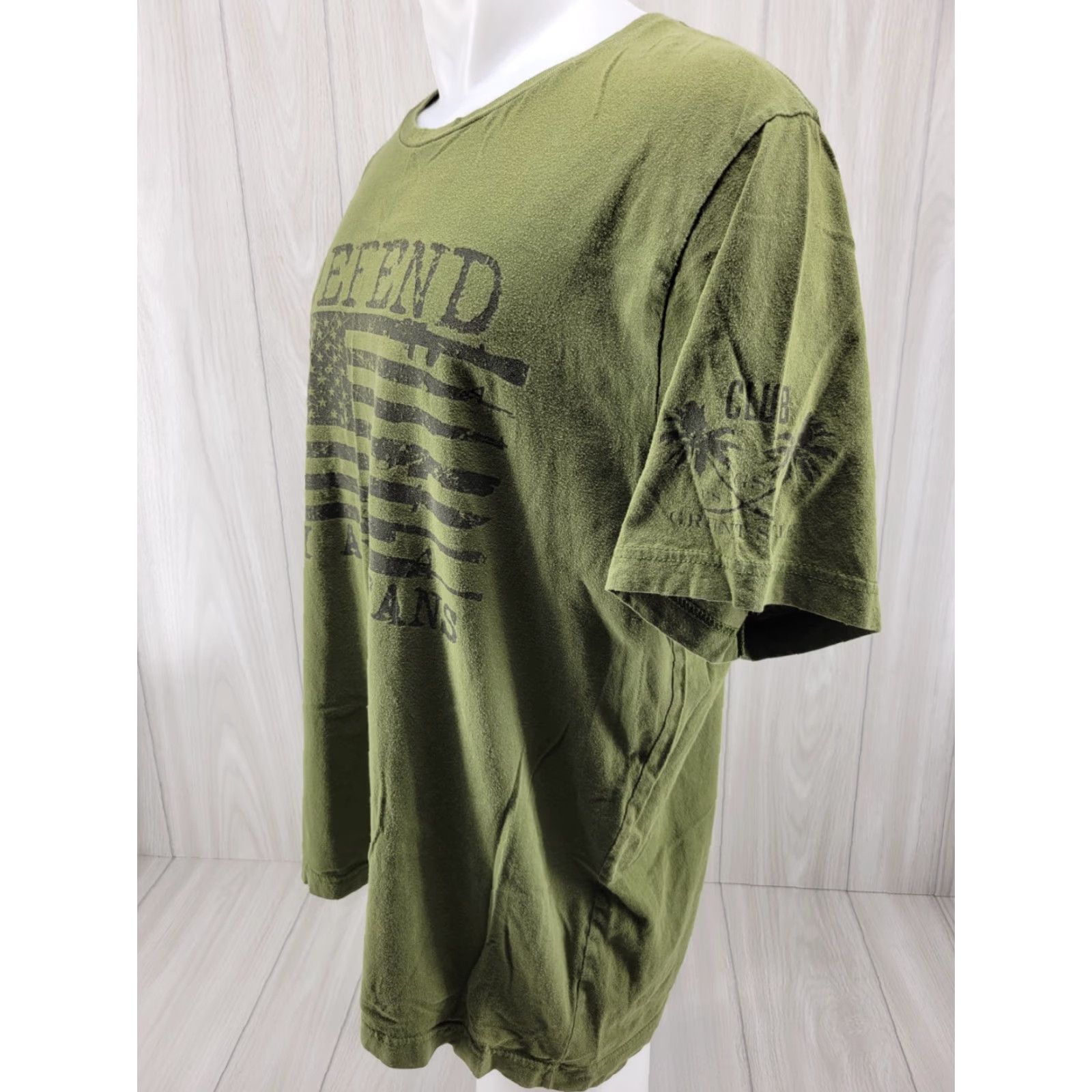 Vintage Grunt Style Defend By Any Means Men’s T-Shirt 2XL Green Black Crew Neck Short Sleeve USA Graphic Size US XXL / EU 58 / 5 - 3 Thumbnail