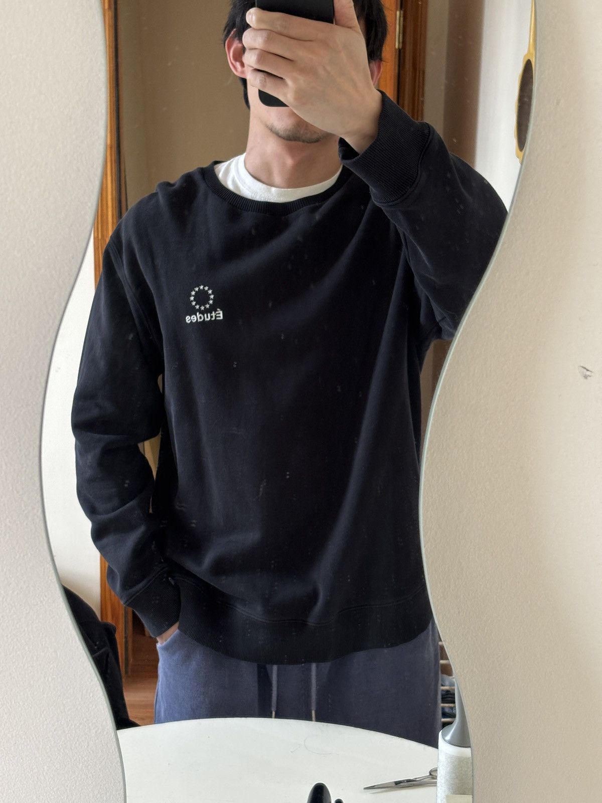 Etudes Études Black Crewneck Logo Sweatshirt Size US L / EU 52-54 / 3 - 6 Thumbnail