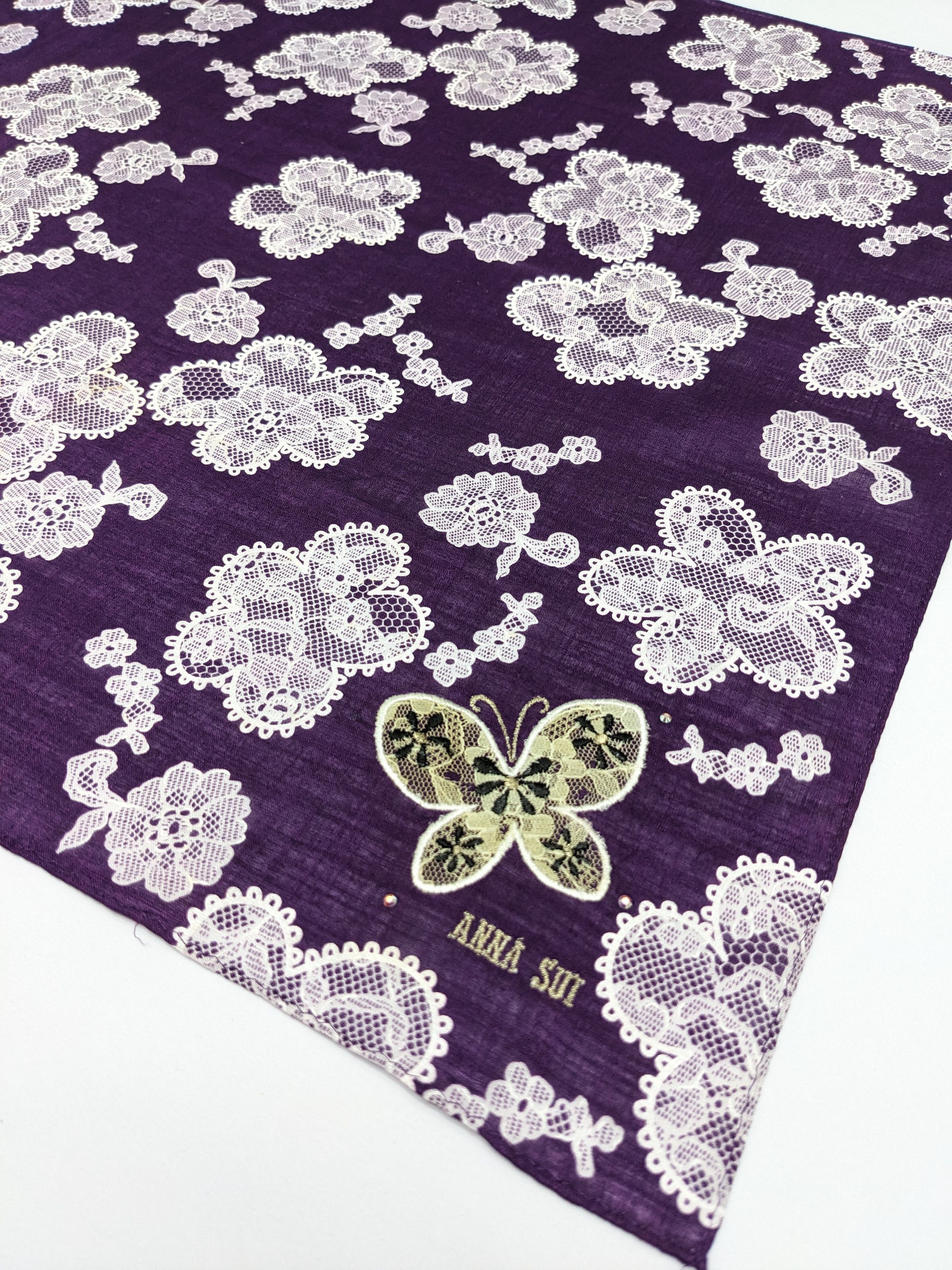 Anna Sui ANNA SUI SIGNATURE LACE BUTTERFLY HANDKERCHIEF Size ONE SIZE - 2 Thumbnail