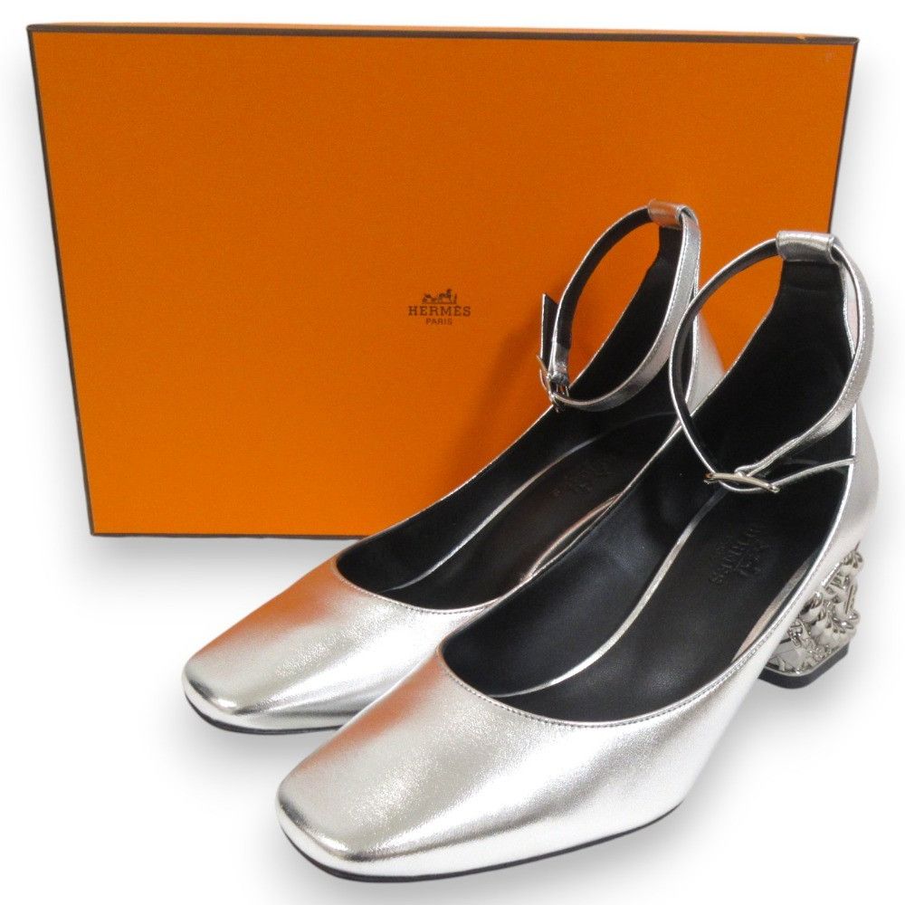 Hermes Hermes Girly 60 Chaine d'Ancre Pumps Leather Shoes DUTY FREE for USA