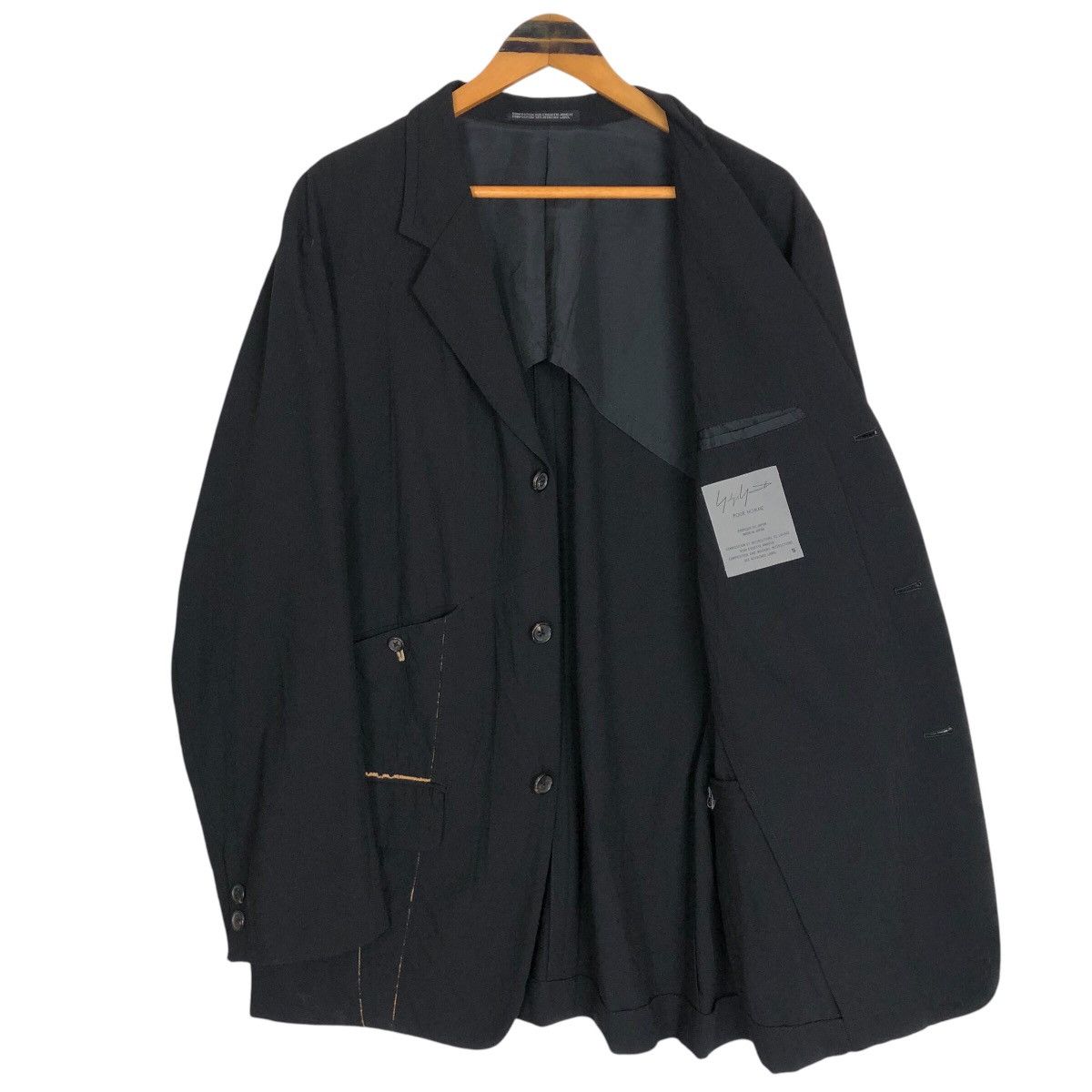 Yohji Yamamoto Vintage Yohji Yamamoto Pour Homme S/S 1999 Wool Light Jacket Size US L / EU 52-54 / 3 - 14 Thumbnail