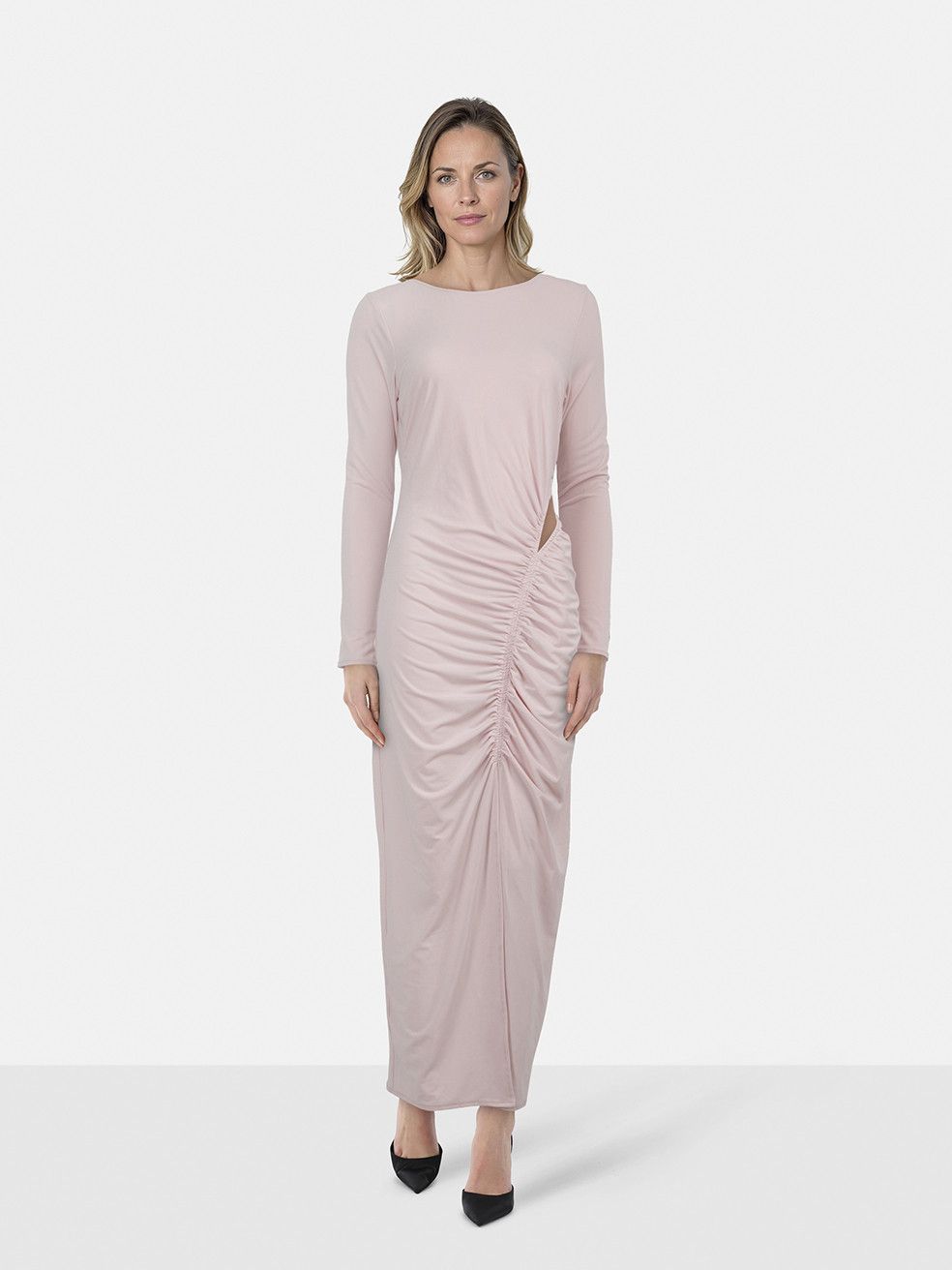 Self-Portrait Pink Jersey Gathered Cut Out Maxi Dress Size M / US 6-8 / IT 42-44 - 1 Thumbnail