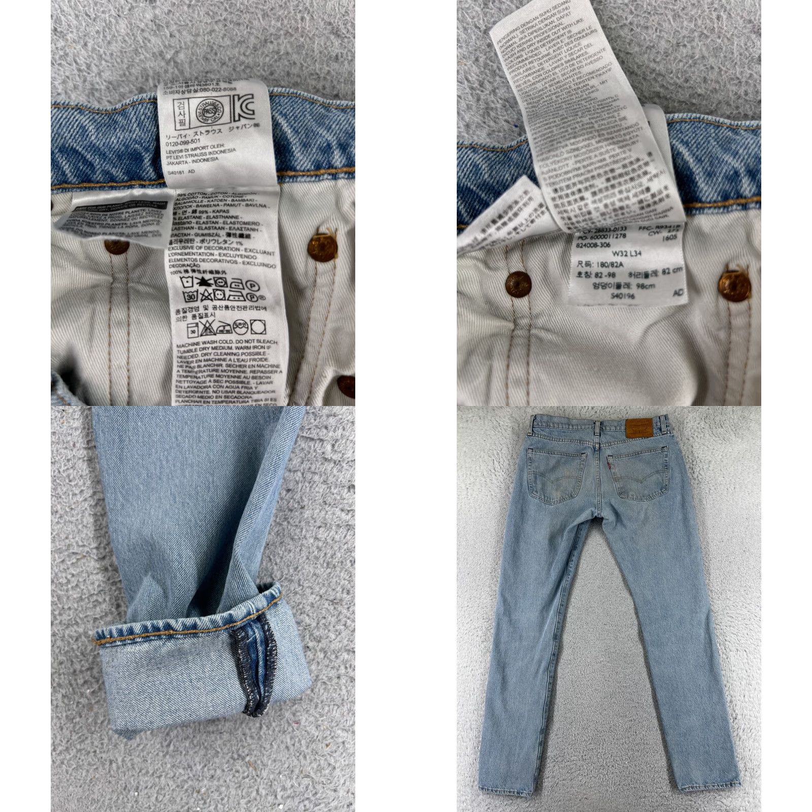 Levi's Levi's 512 Jeans Denim Blue 32x31 Regular 5-Pocket Distressed Stretch Cotton Cotton Vintage No Size US 32 / EU 48 - 8 Thumbnail