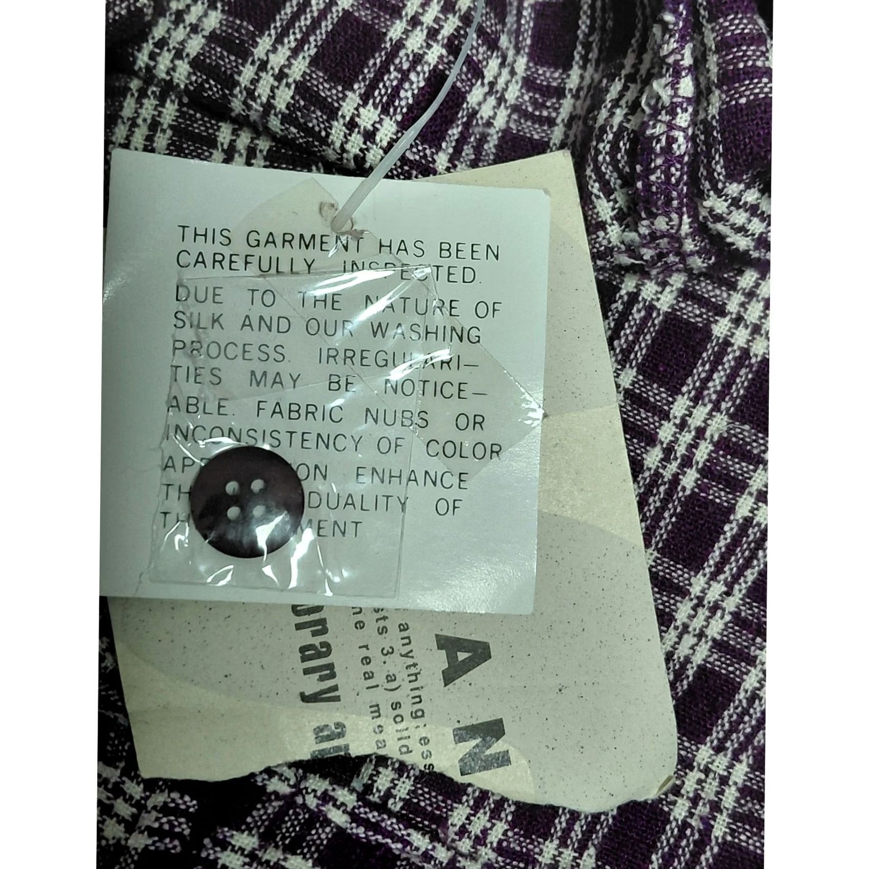 Vintage NWT Sostanza Silk Plaid Skirt Purple Women Size M Mini Knee Length Lightweight Casual Formal Size 32" / US 10 / IT 46 - 4 Thumbnail