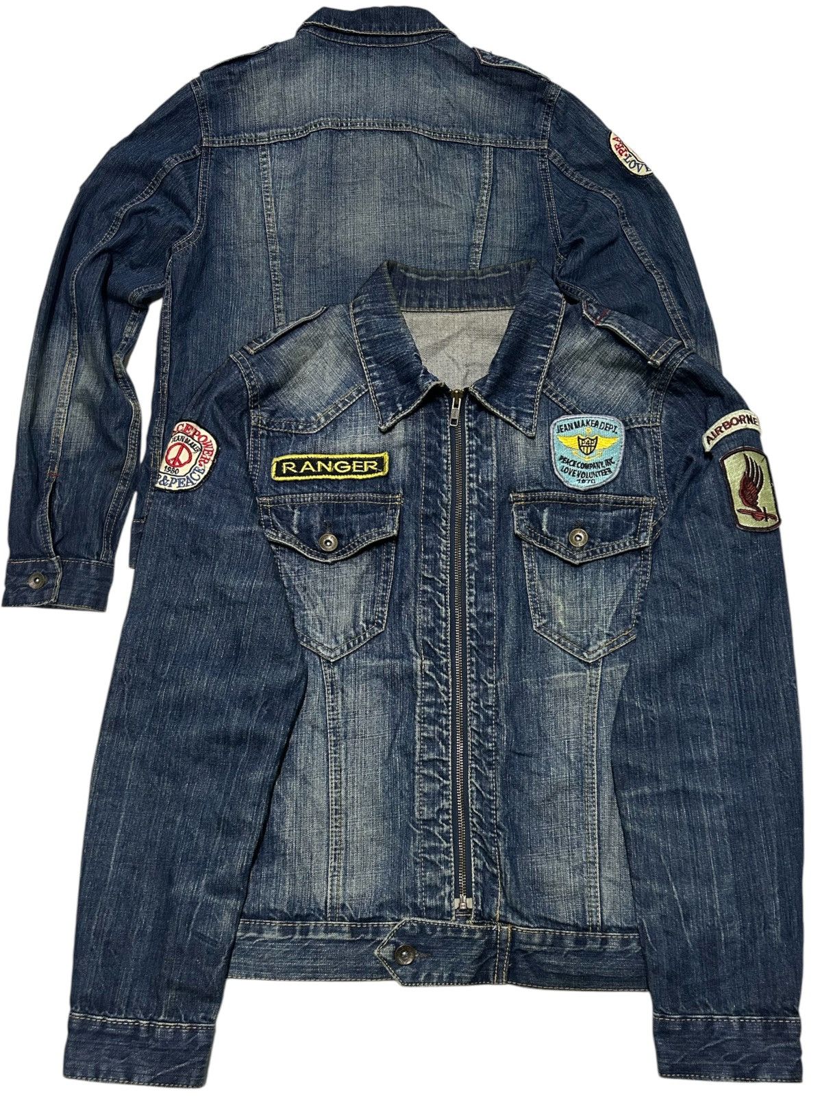 If Six Was Nine × KMRii × Le Grande Bleu (L.G.B.) Semantic Design Punk Style Denim Jacket ☠️☠️ Size US M / EU 48-50 / 2 - 1 Thumbnail