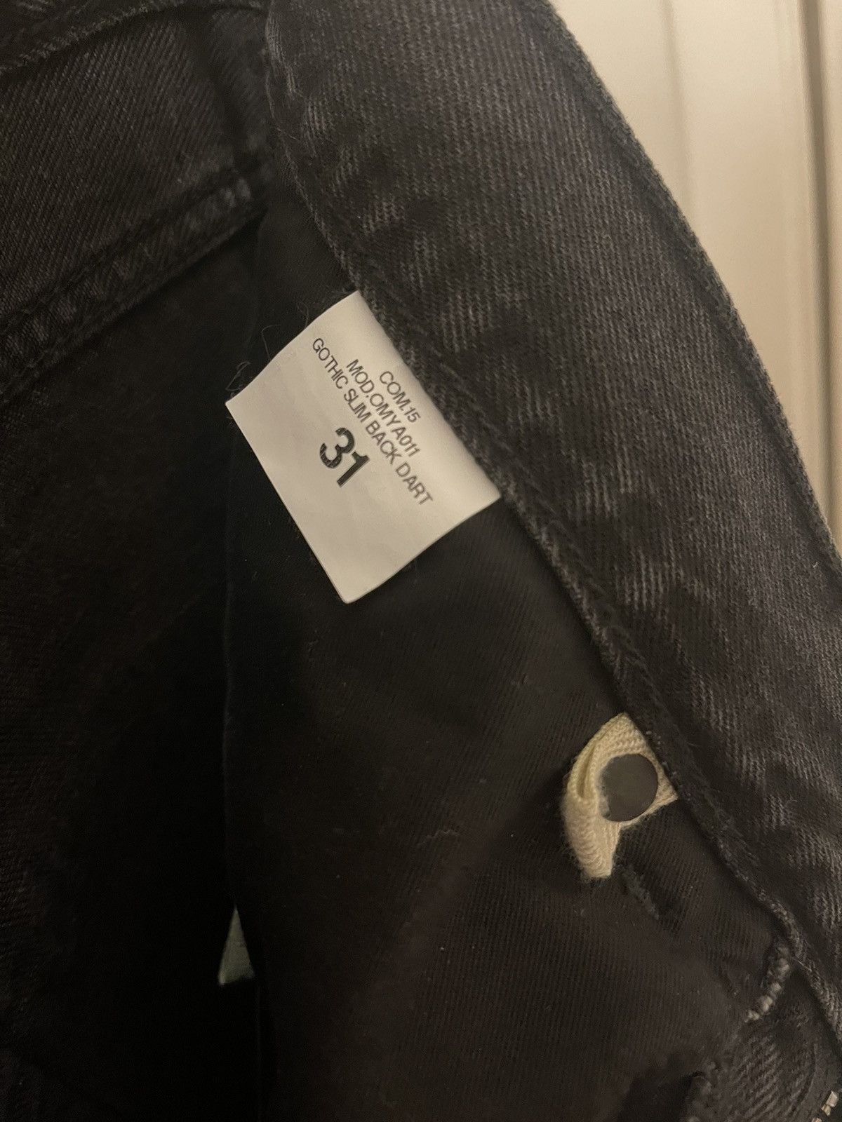 Off-White × Virgil Abloh Off White Gothic Washed Black Embroidered Jeans Size US 31 - 6 Thumbnail