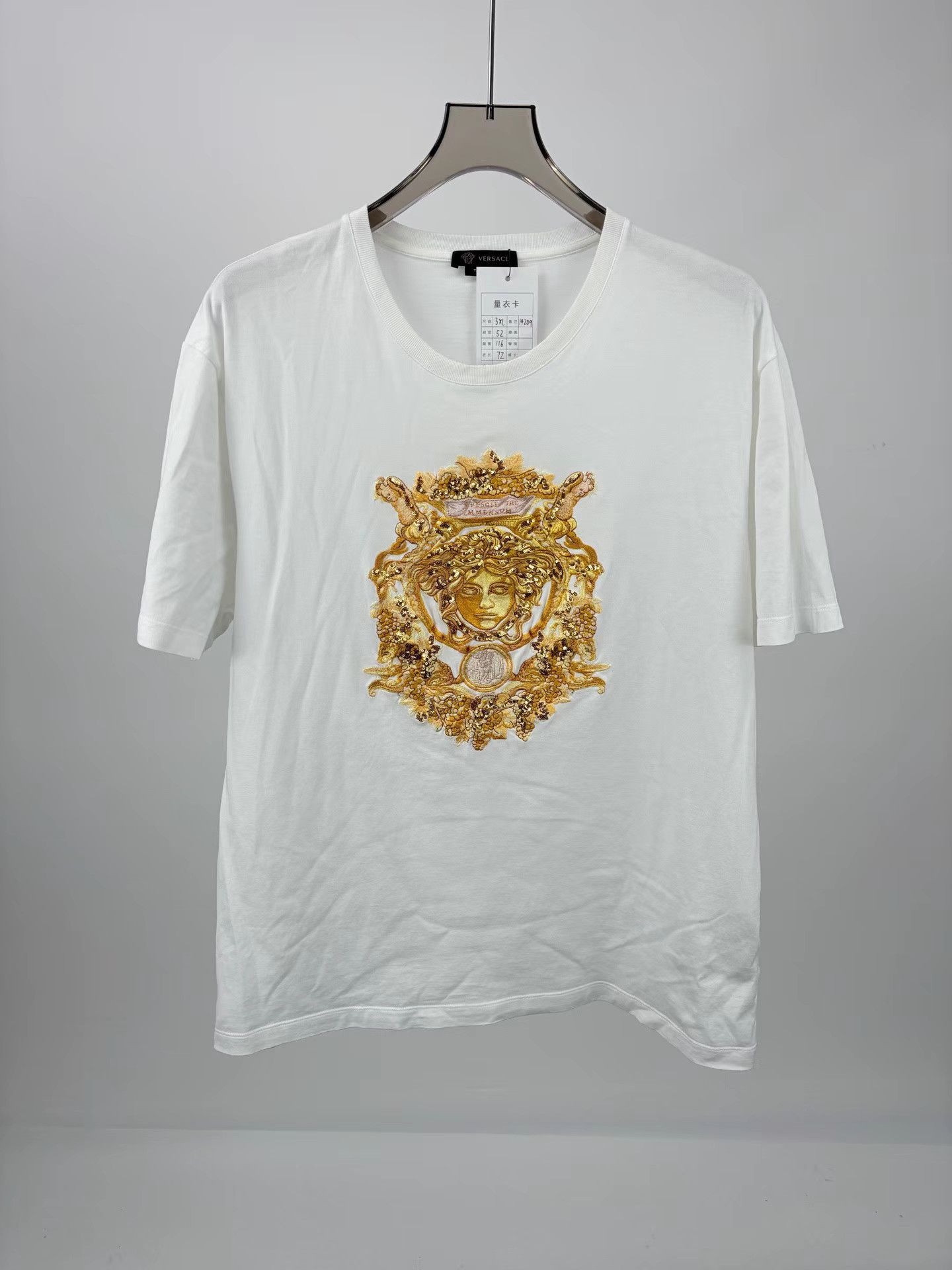 Versace VERSACE Medusa Embroidered Sequin Short Sleeve Tee Size US XXL / EU 58 / 5 - 1 Thumbnail
