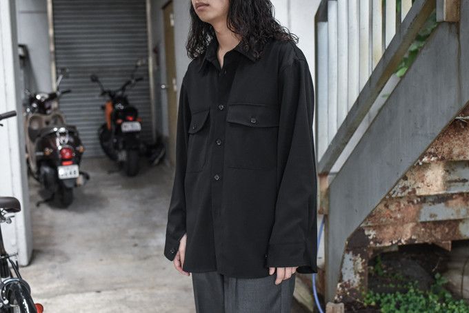 Japanese Brand Max wool Gabardine shirt, AW19 | Grailed