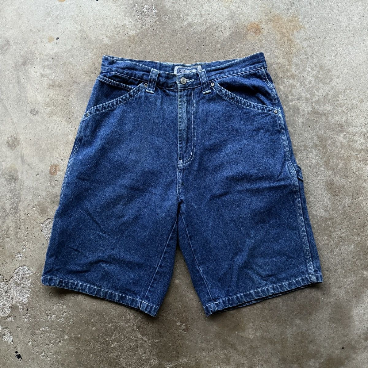 Vintage Vintage Y2K Corniche Baggy Dark Wash Skater Jean Shorts Jnco Size US 32 / EU 48 - 2 Thumbnail