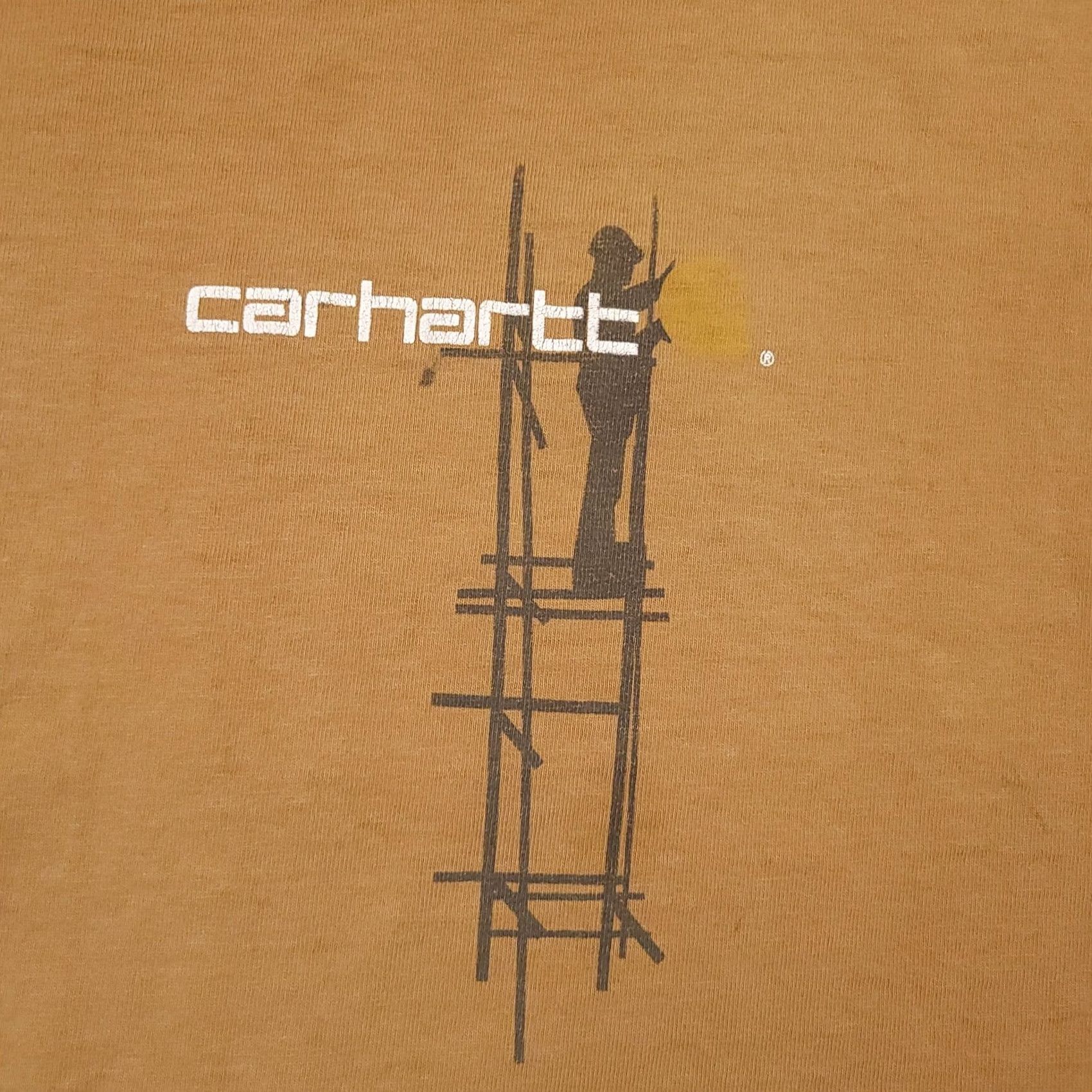 Carhartt VINTAGE Carhartt T-Shirt Mens 2XL Brown Graphic Short Sleeve Work Grunge Double Sided Size US XXL / EU 58 / 5 - 4 Thumbnail