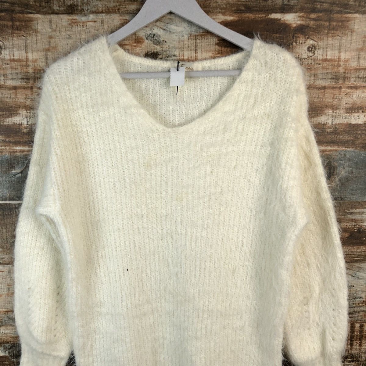Japanese Brand DL Freesia White Mohair Knitwear #C426 Size M / US 6-8 / IT 42-44 - 5 Thumbnail