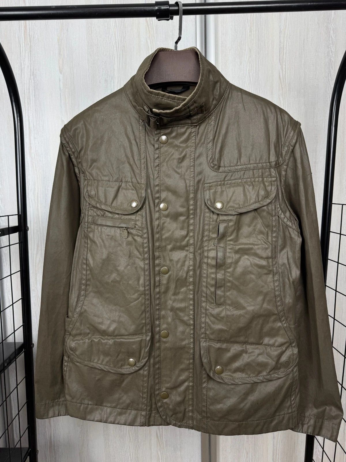 Belstaff Belstaff New Maple khaki green luxury jacket moto jacket Size US M / EU 48-50 / 2 - 2 Thumbnail