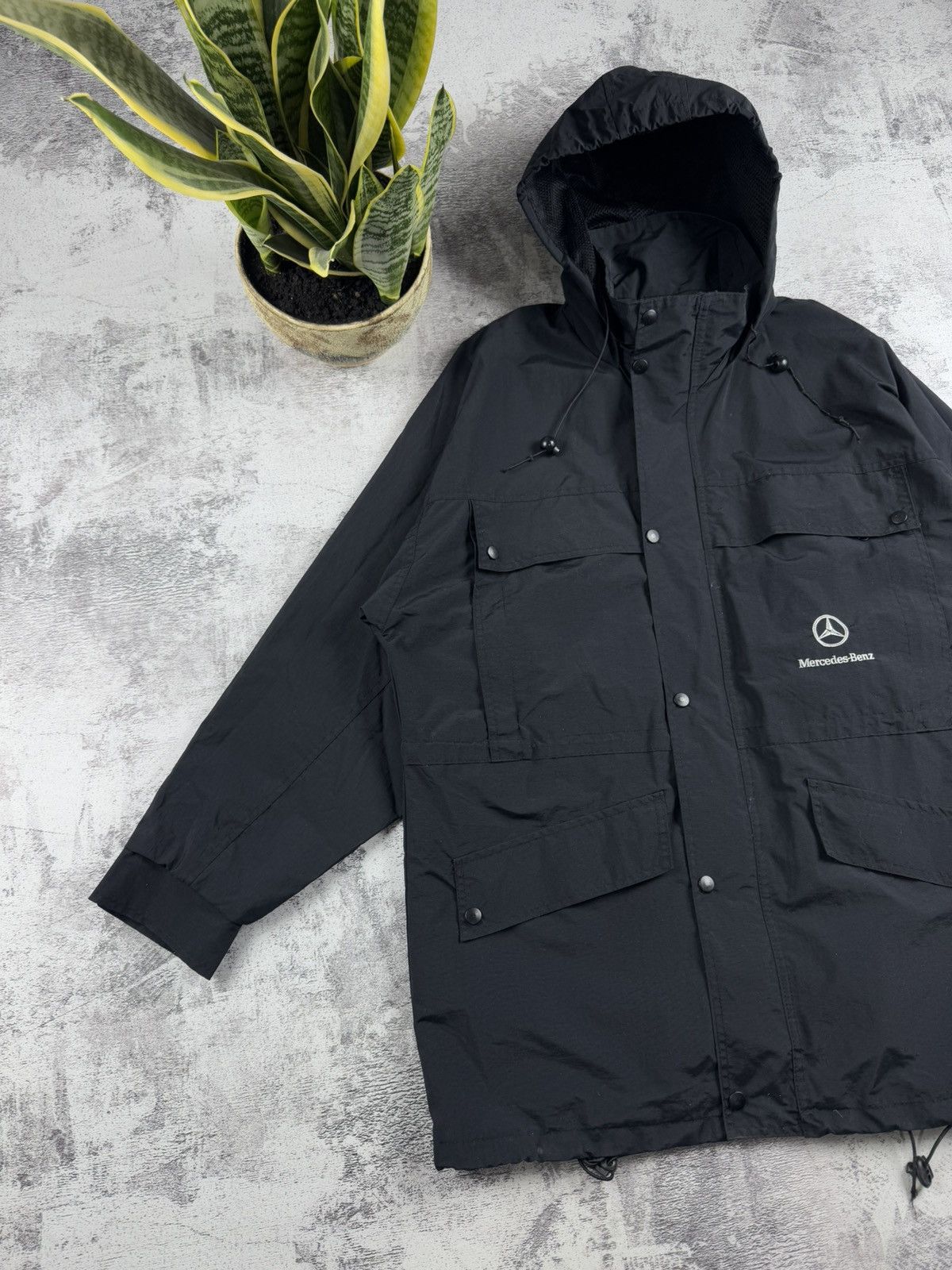 Mercedes-Benz 90S Mercedes Benz Nylon Moto Pocket Windbreaker Light Jacket Size US XL / EU 56 / 4 - 2 Thumbnail
