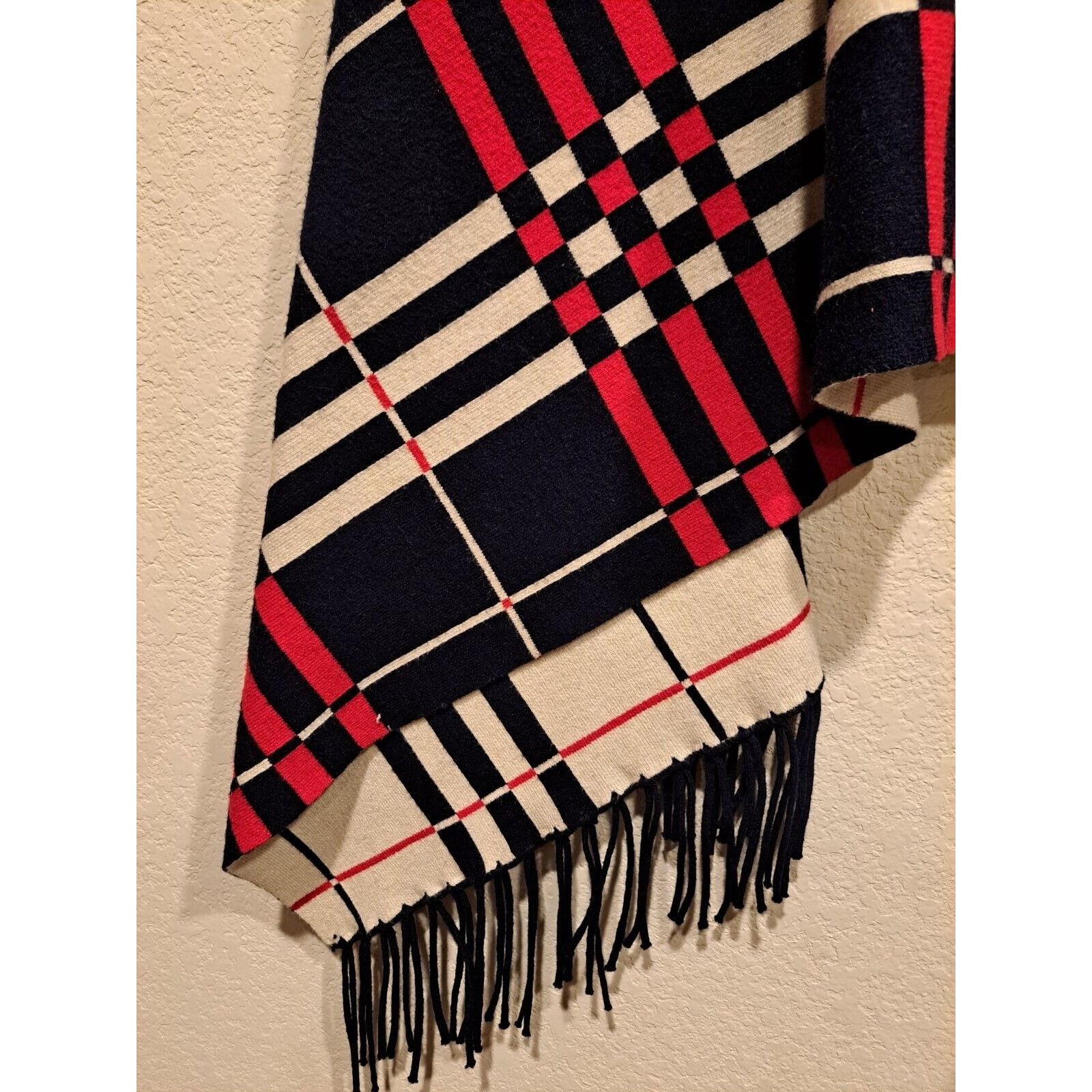 Other Cherie Bliss Shaw Scarf Shrug sweater plaid fringe one size Size ONE SIZE - 8 Thumbnail