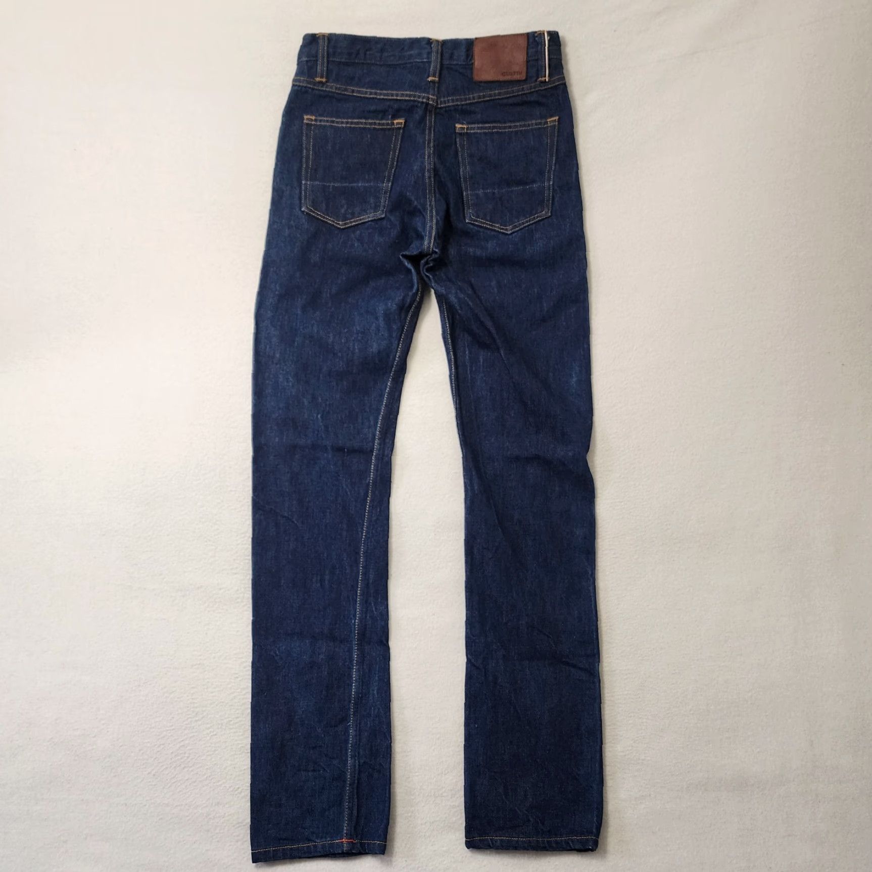 Gustin Gustin Selvedge Jeans Mens 30x34 Blue Slim Straight Denim Button Fly Jeans Mens Slim Straight 30 34 Blue Mens Size US 30 / EU 46 - 3 Thumbnail