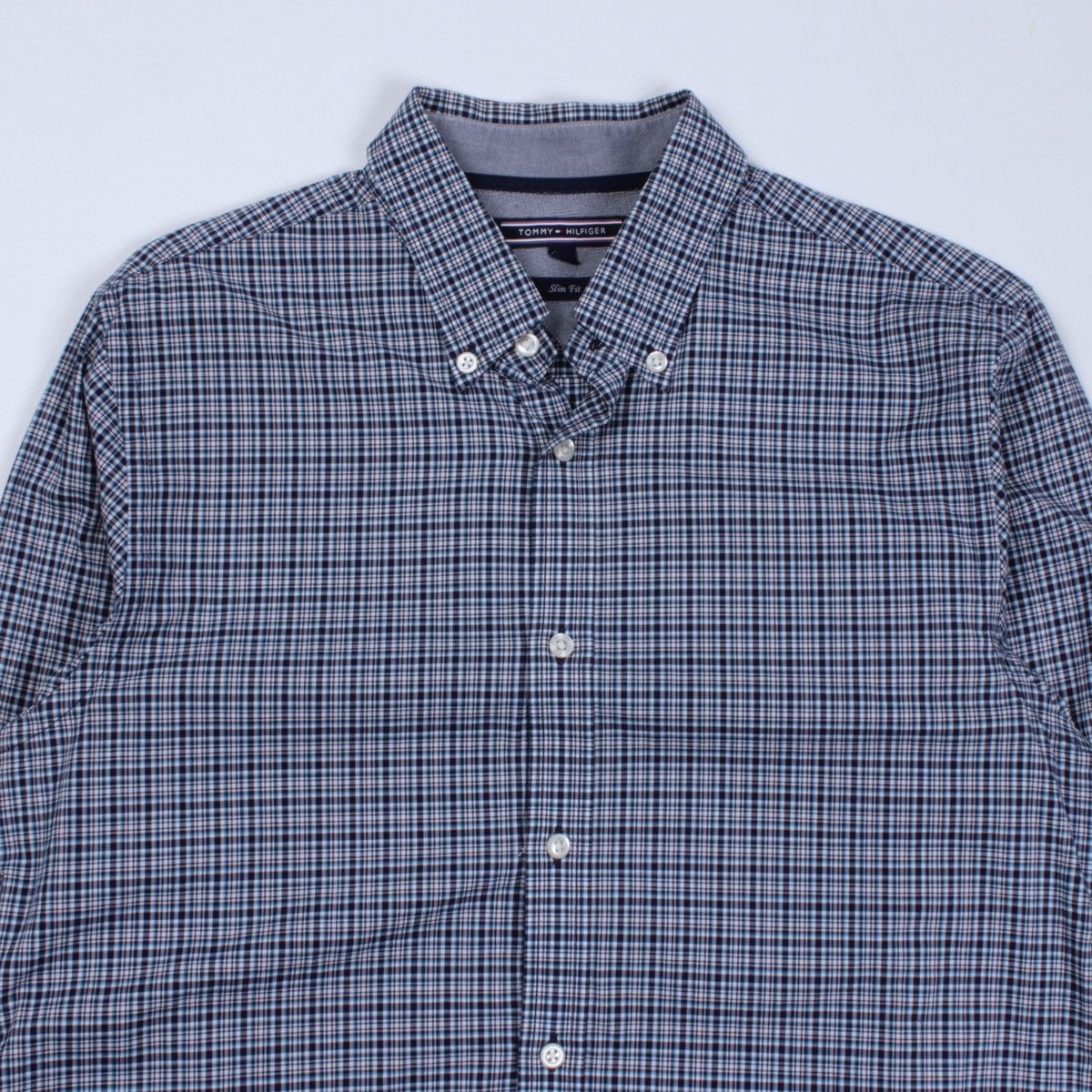 Tommy Hilfiger TOMMY HILFIGER Slim Fit Micro Plaid Long Sleeve Shirt Size US M / EU 48-50 / 2 - 3 Thumbnail
