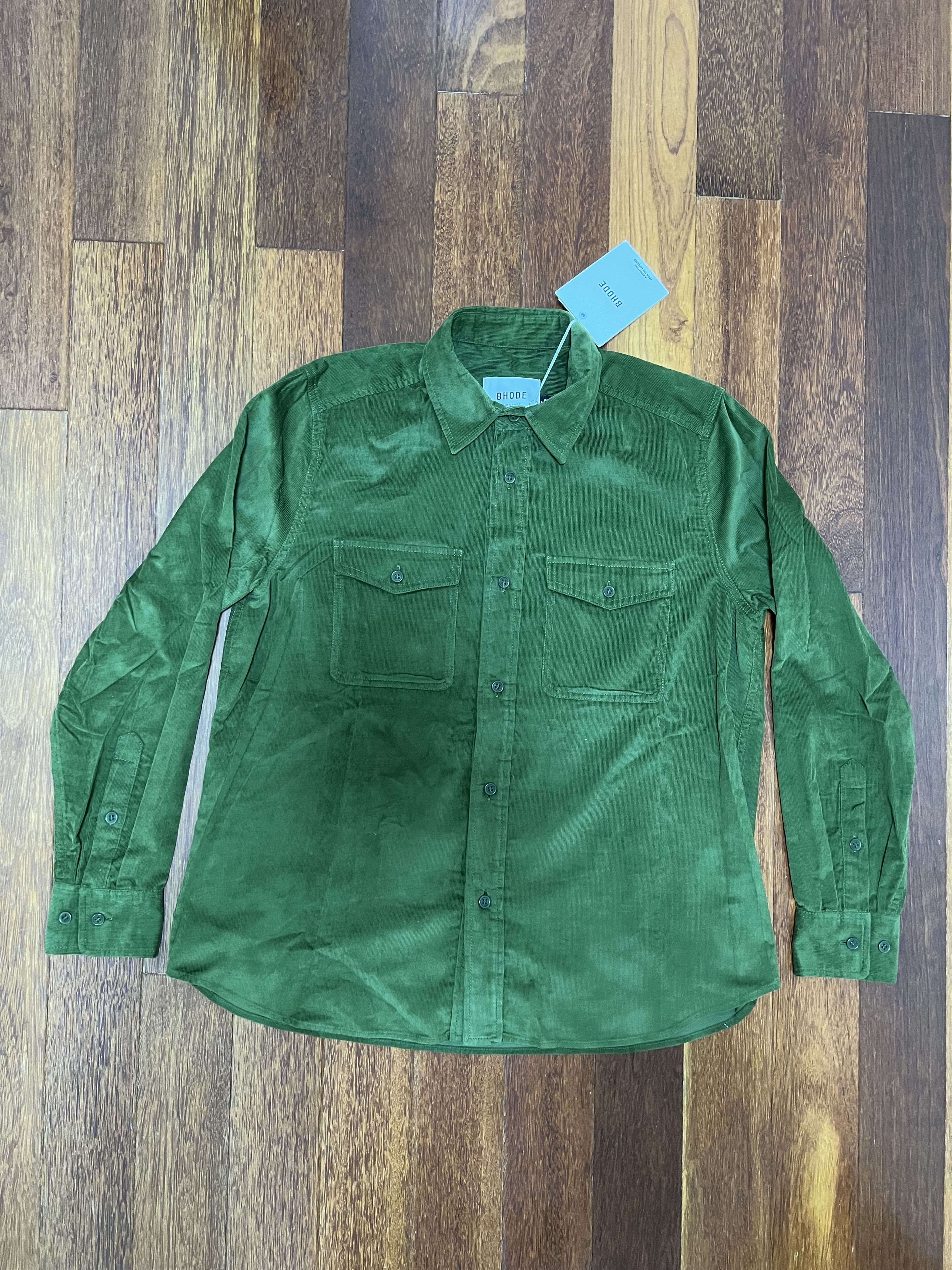 Designer 💚 Bhode x Brisbane Moss Corduroy Vintage Work Shirt Green Size US M / EU 48-50 / 2 - 1 Thumbnail
