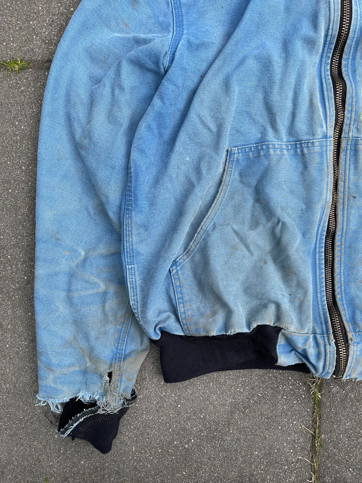 Carhartt × Vintage Rare Thrashed distressed sun faded blue carhartt bomber Size US L / EU 52-54 / 3 - 3 Thumbnail