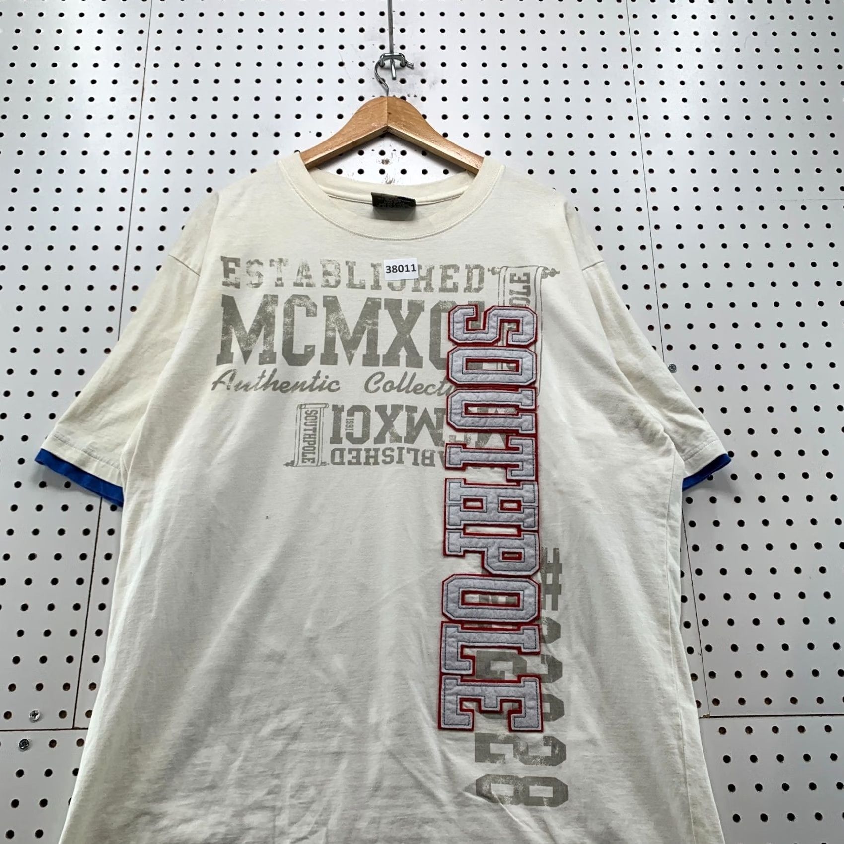 Southpole VINTAGE SouthPole Shirt Mens 2XL White Blue Embroidered Spell Out Y2K Size US XXL / EU 58 / 5 - 5 Thumbnail