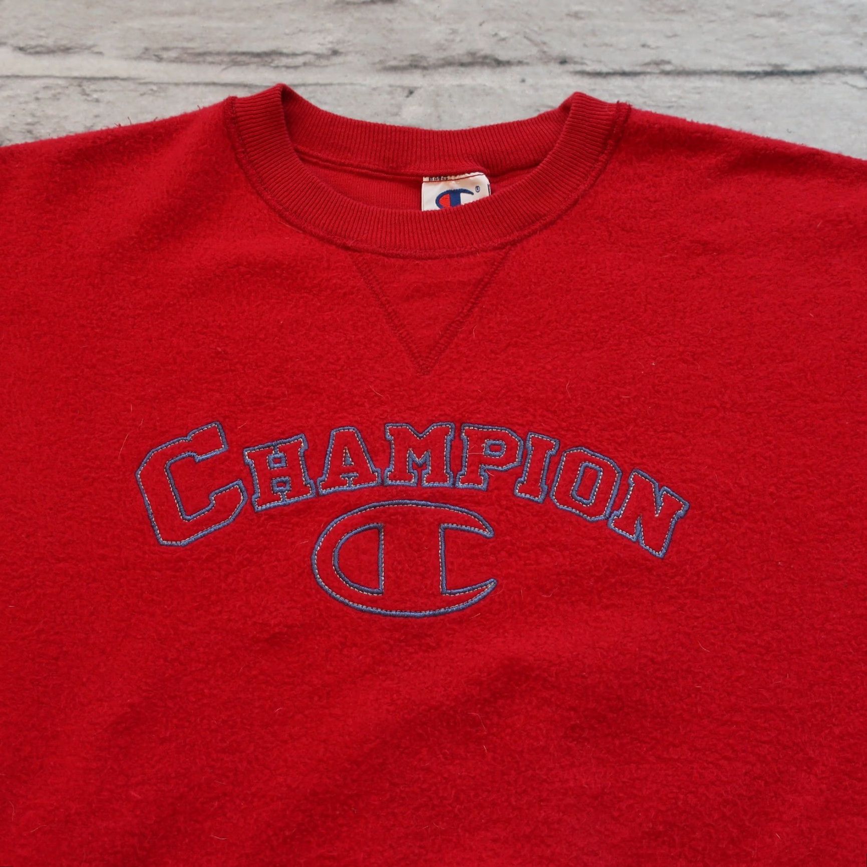 Champion VINTAGE Champion Logo Sweatshirt Mens Large Red Sweatshirt Size US L / EU 52-54 / 3 - 2 Thumbnail