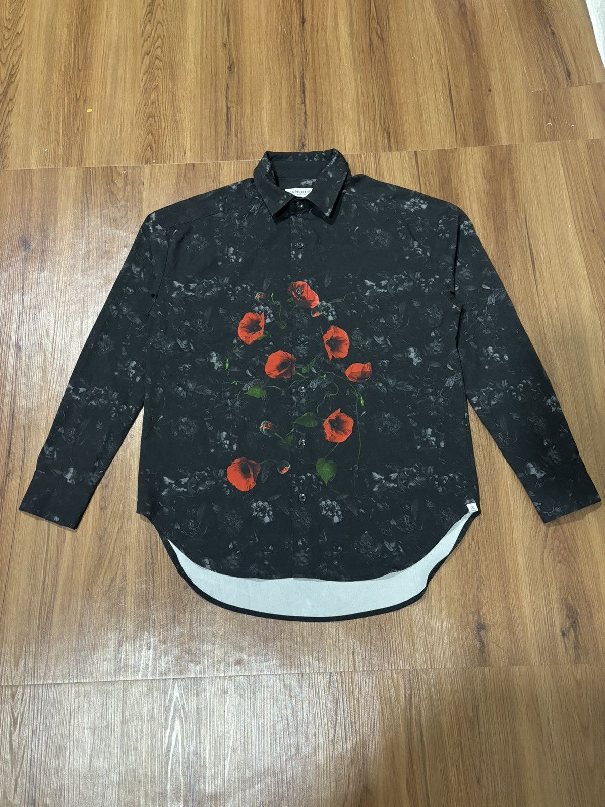 Japanese Brand × Vanquish × Vintage Vintage Vanquish Tokyo Black Rose Shirt Size US S / EU 44-46 / 1 - 2 Thumbnail