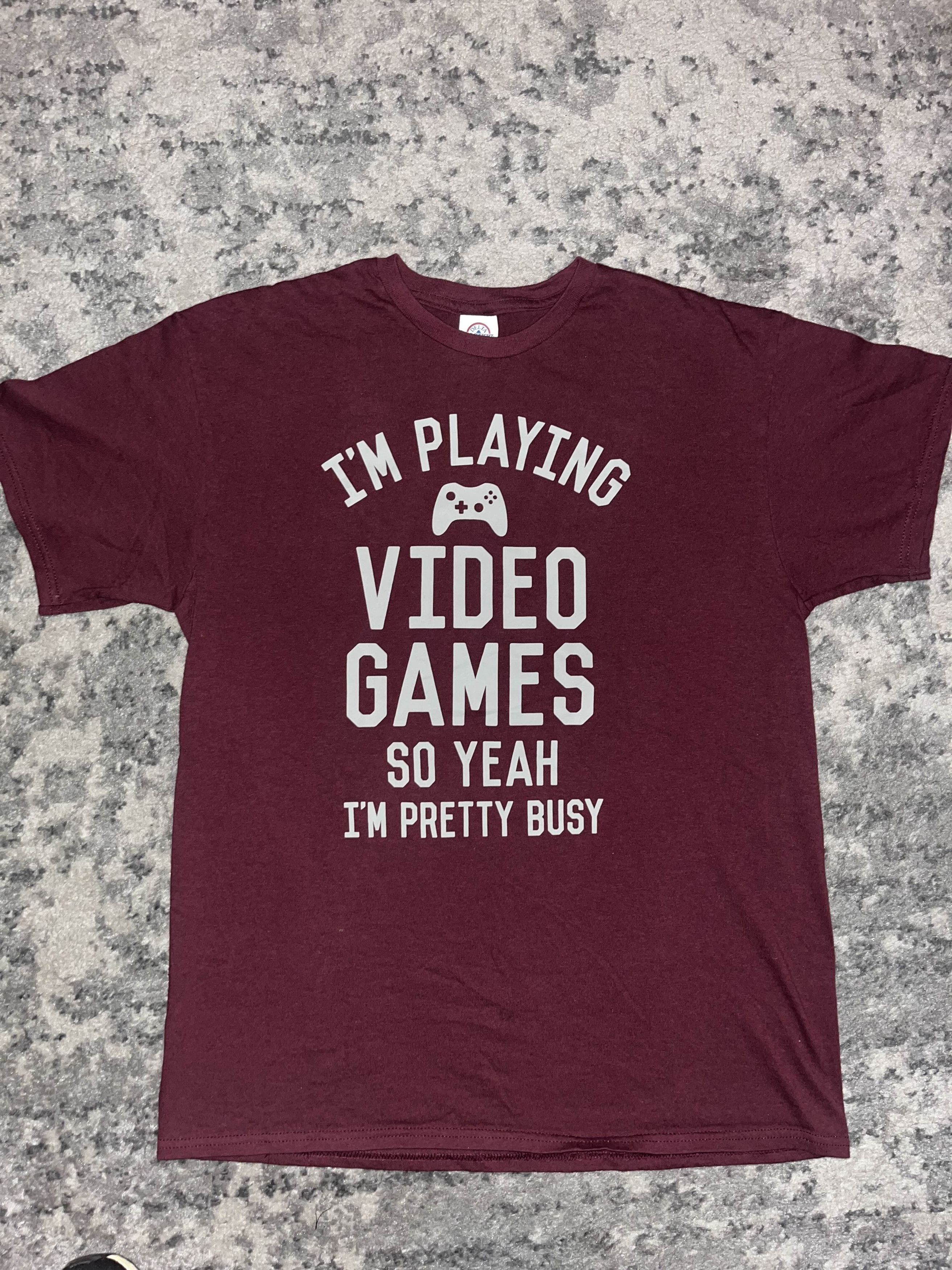 Vintage Y2K I'm Playing Video Games Funny Text Shirt Size US L / EU 52-54 / 3 - 2 Thumbnail