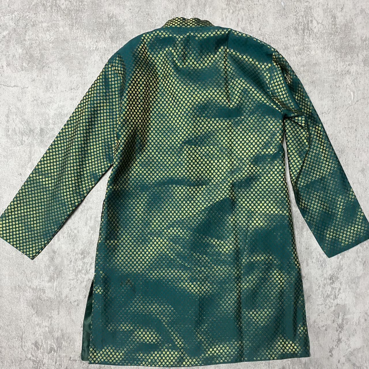 Other Green and gold Indian kurta with gold buttons #festivalvibes Size ONE SIZE - 4 Thumbnail