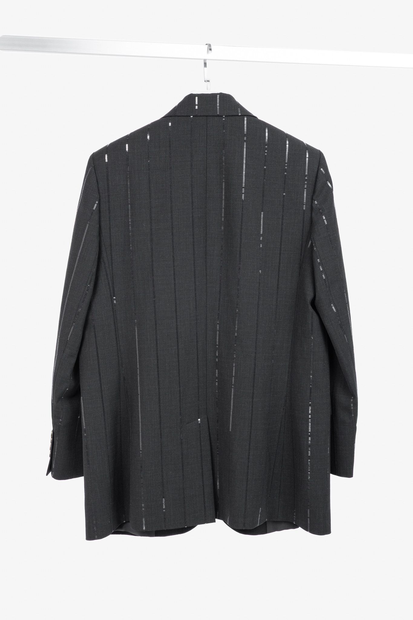 Brunello Cucinelli Brunello Cucinelli AW23 Wool-Blend Sequin-Stripe Blazer Size XL / US 12-14 / IT 48-50 - 2 Thumbnail