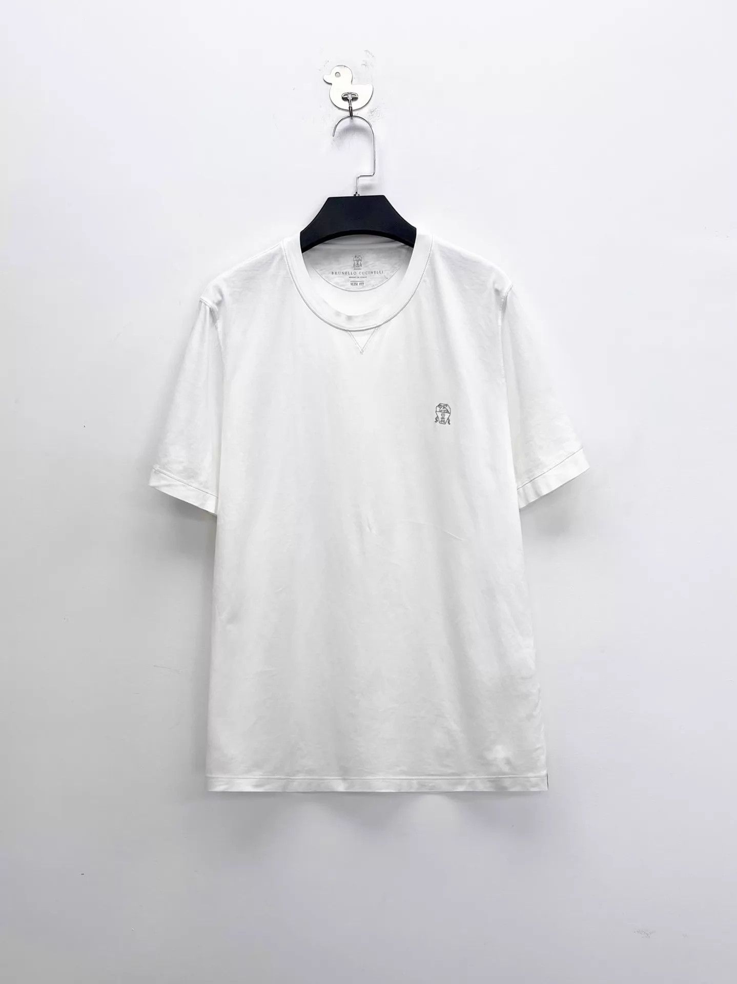 Brunello Cucinelli Brunello Cucinelli 25 White Logo Short Sleeve Tee Unisex Size US XS / EU 42 / 0 - 1 Thumbnail