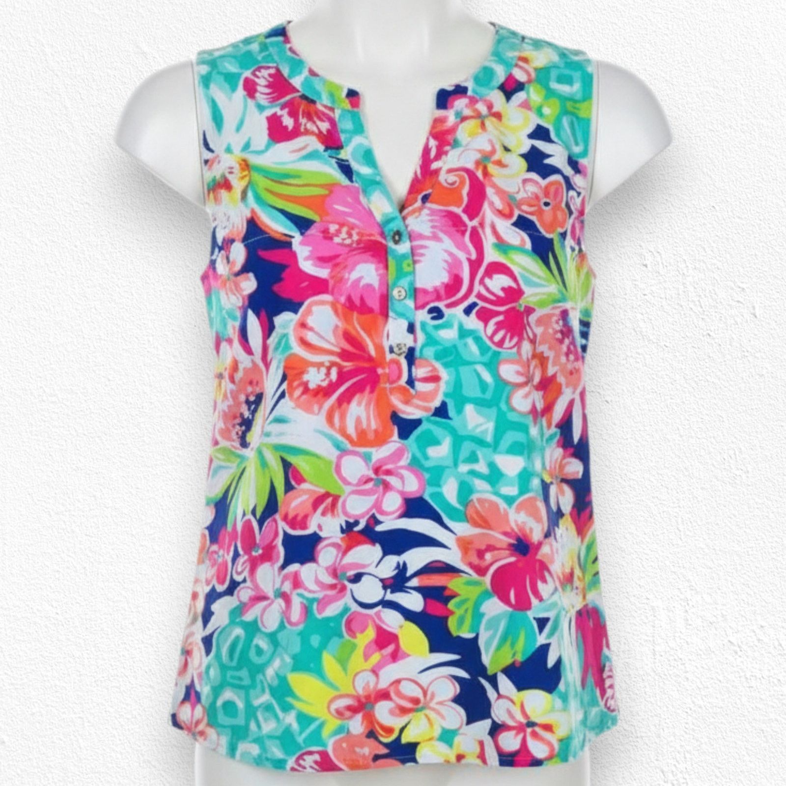 Other Tropical Print Sleeveless V Neck Blouse Size Medium Size M / US 6-8 / IT 42-44 - 8 Thumbnail