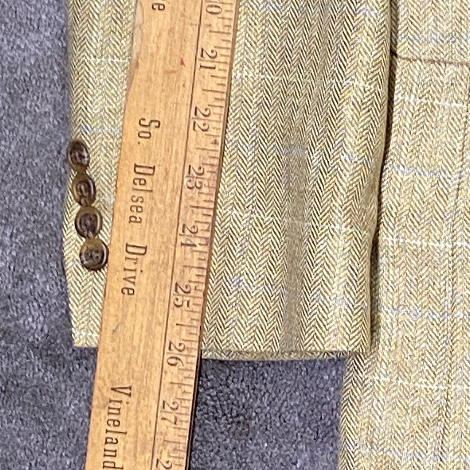 Lands' End Lands' End Men 44 LONG 100% Silk Herringbone Blazer Size 44L - 18 Thumbnail