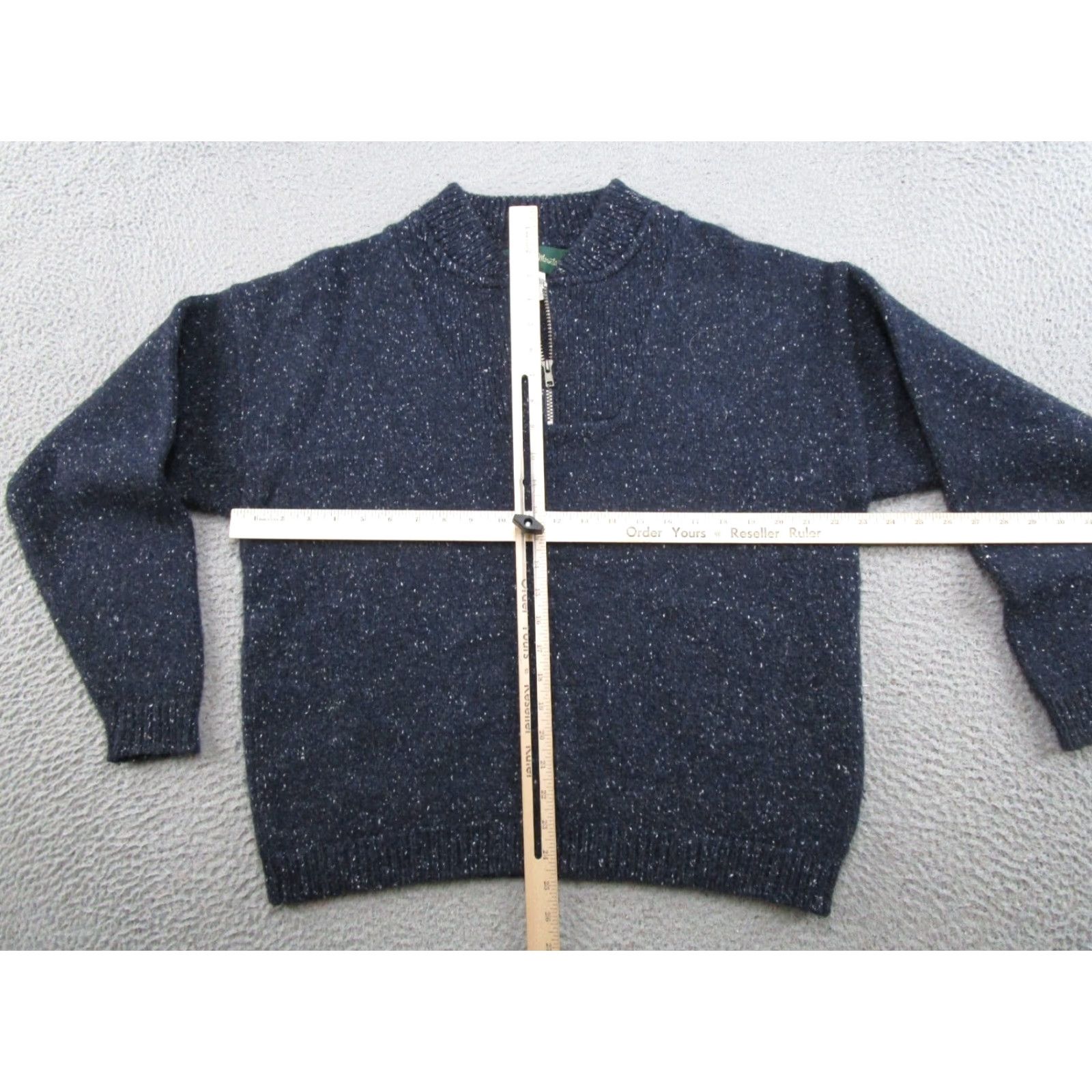 Vintage VTG Gander Mountain Men’s XL Wool Blend Henley Sweater 1/4 Zip Made In USA Blue 90s USA Mens Size US XL / EU 56 / 4 - 3 Thumbnail