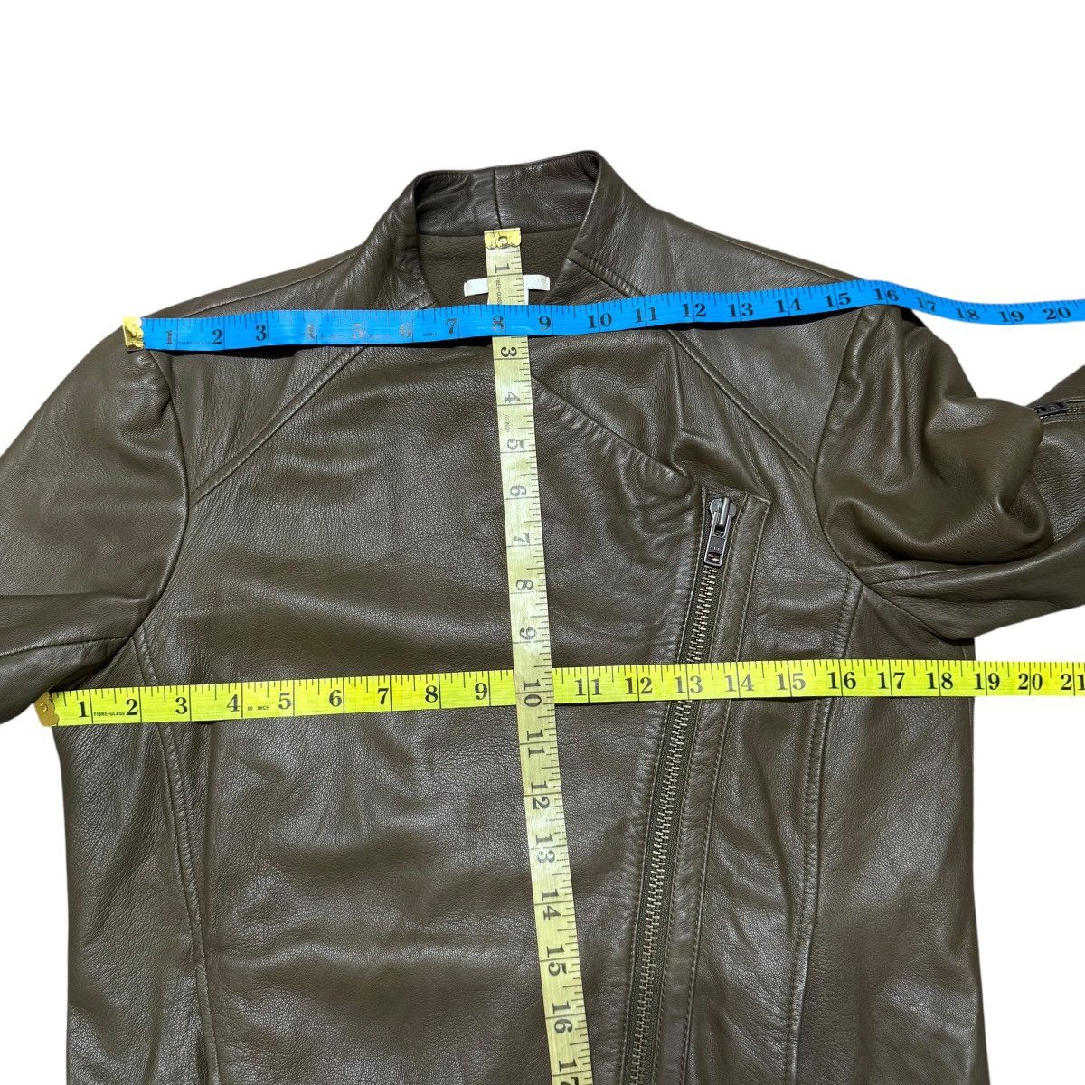 Helmut Lang Helmut Lang Leather Biker Jacket Green Washed Size M / US 6-8 / IT 42-44 - 16 Thumbnail
