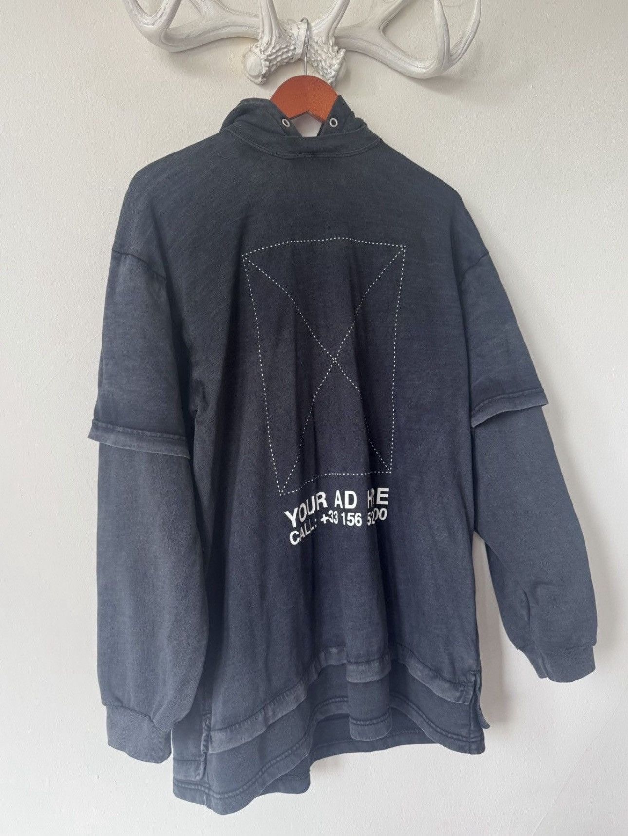 Balenciaga Balenciaga Layered Hoodie "Your Ad Here" XXS Size US XXS / EU 40 - 6 Thumbnail