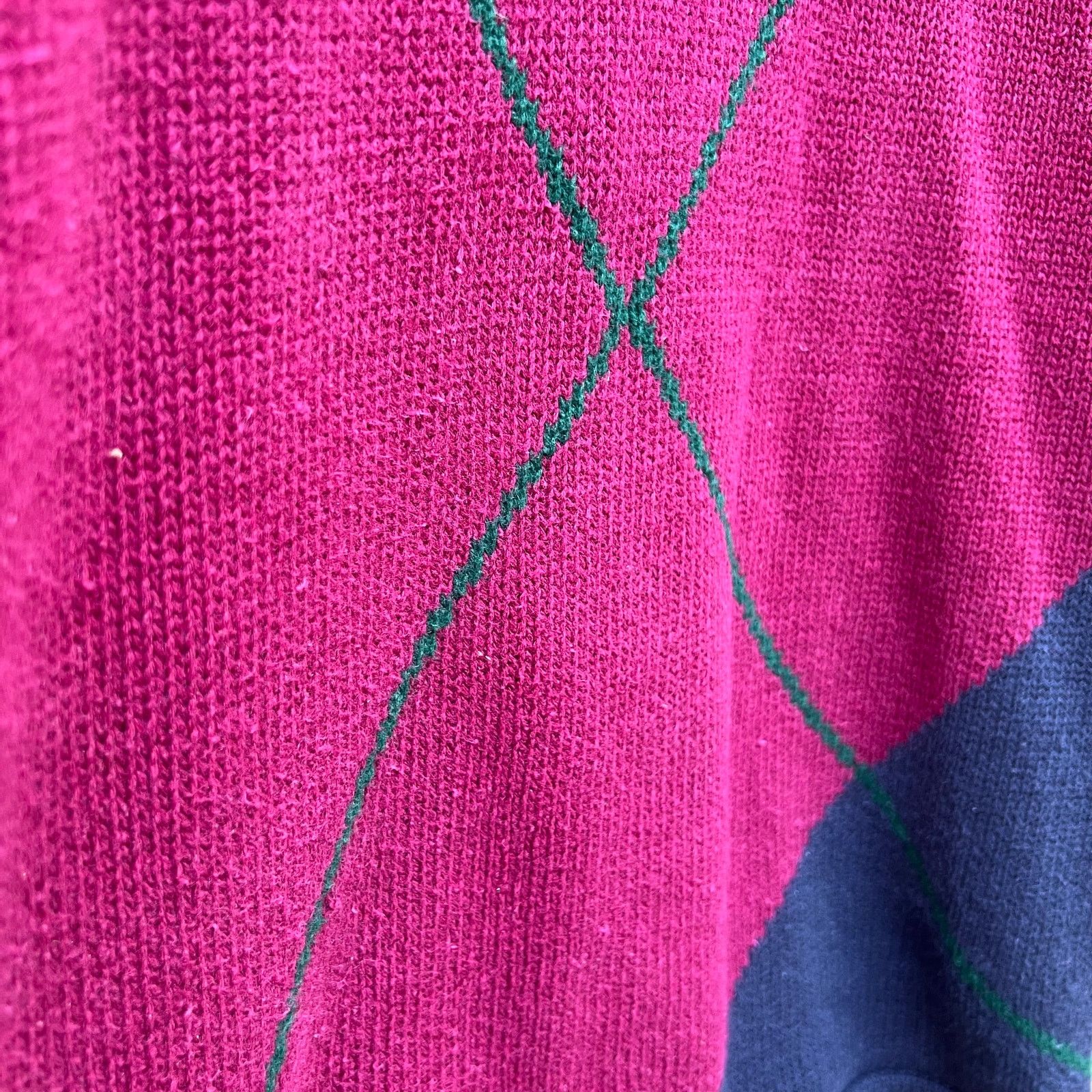 Vintage Vintage 90s Idioms argyle diamond knit oversized sweater Size US S / EU 44-46 / 1 - 2 Thumbnail