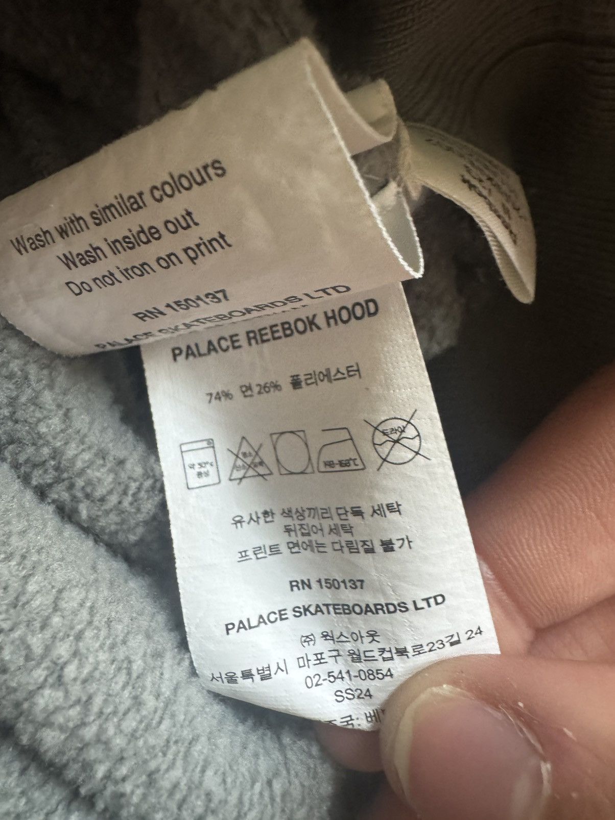 Palace × Reebok Palace X Reebok grey hoodie Size US M / EU 48-50 / 2 - 7 Thumbnail