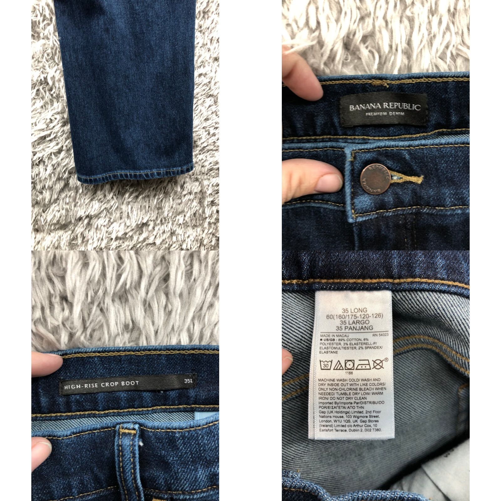 Banana Republic VINTAGE Banana Republic Jeans Plus Size 35L Womens High Rise Crop Bootcut Dark Blue Size 24" / US 00 / IT 34 - 8 Thumbnail