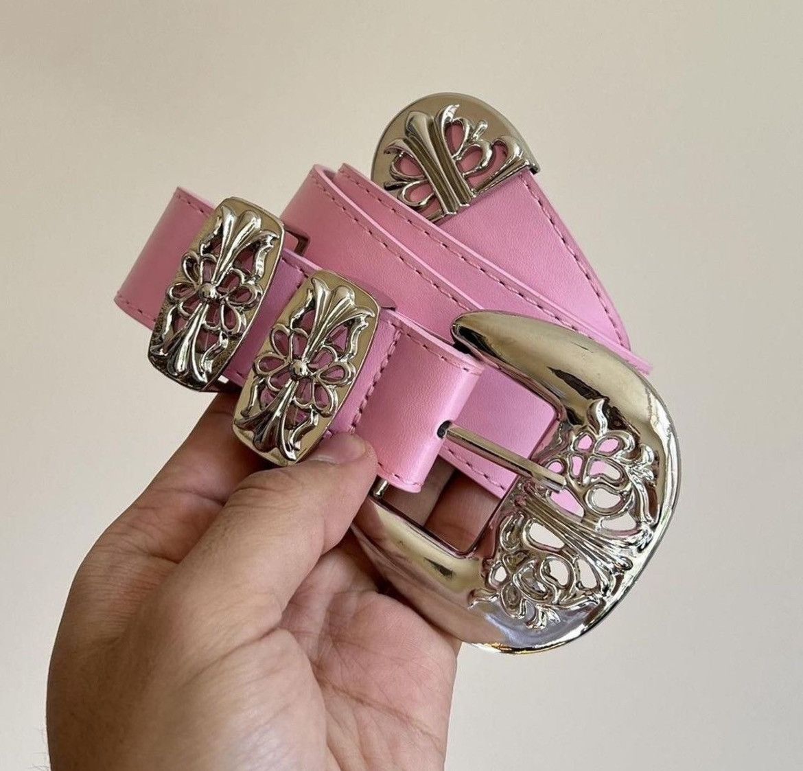 Cowboy Equipment × Vintage vintage buckle pink american western design belt Size ONE SIZE - 1 Thumbnail