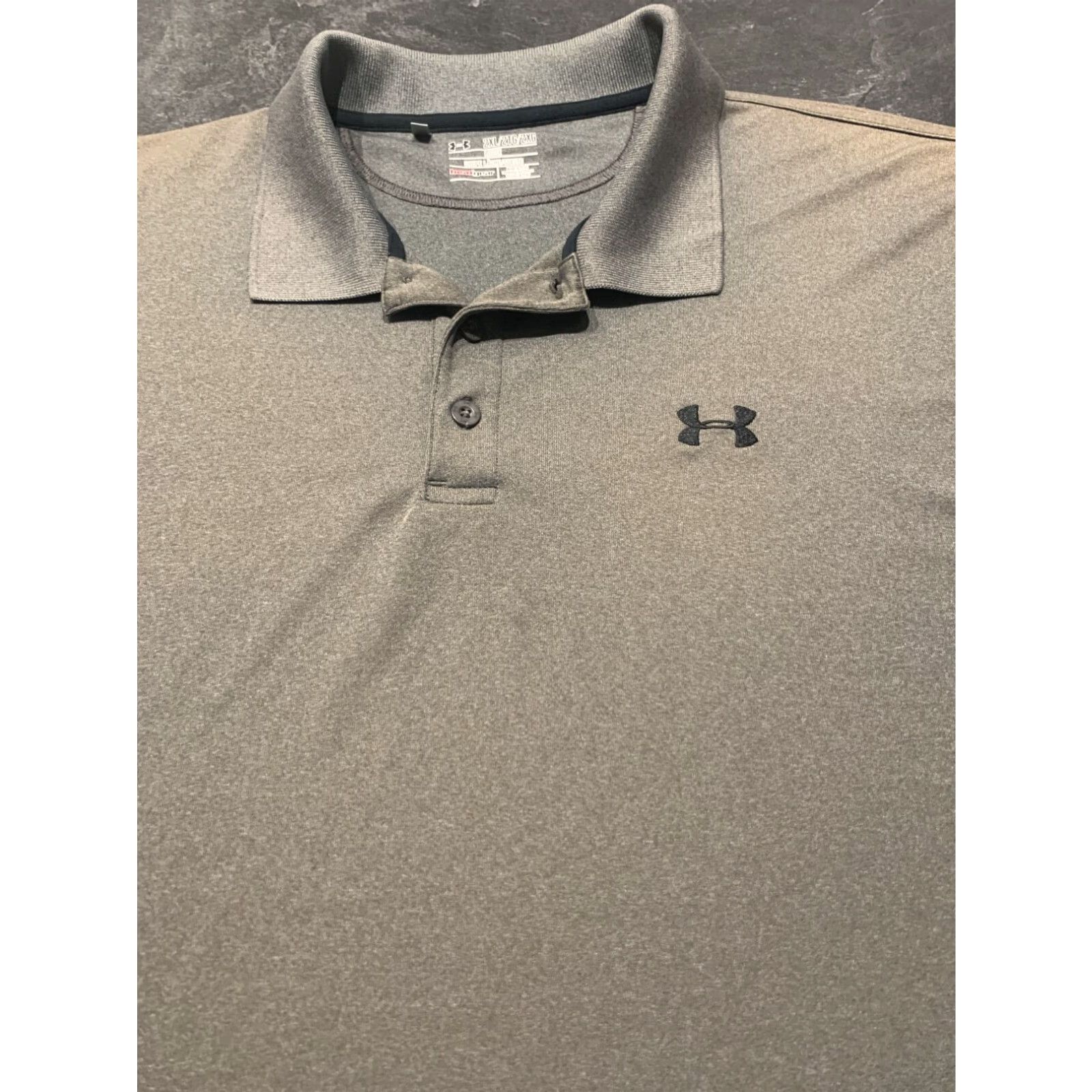 Under Armour Under Armour HeatGear Golf Polo Shirt Short Sleeve Gray Mens 2XL Moisture Wicking Sports Size US XXL / EU 58 / 5 - 2 Thumbnail