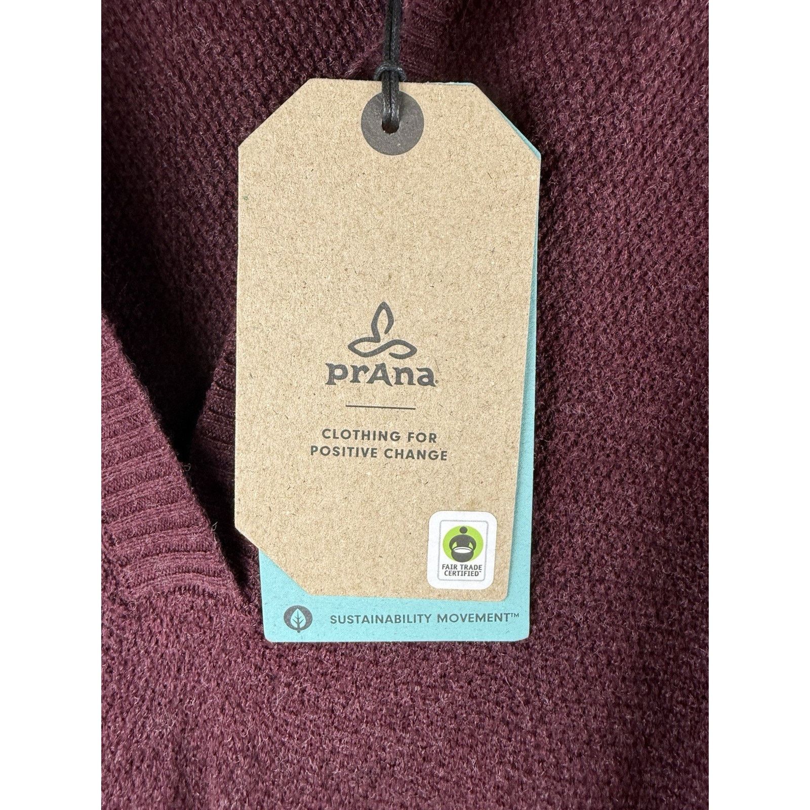 Prana NWT PrAna Milani V-Neck Dress Mulberry Knit Sweater Wool Size L / US 10 / IT 46 - 2 Thumbnail