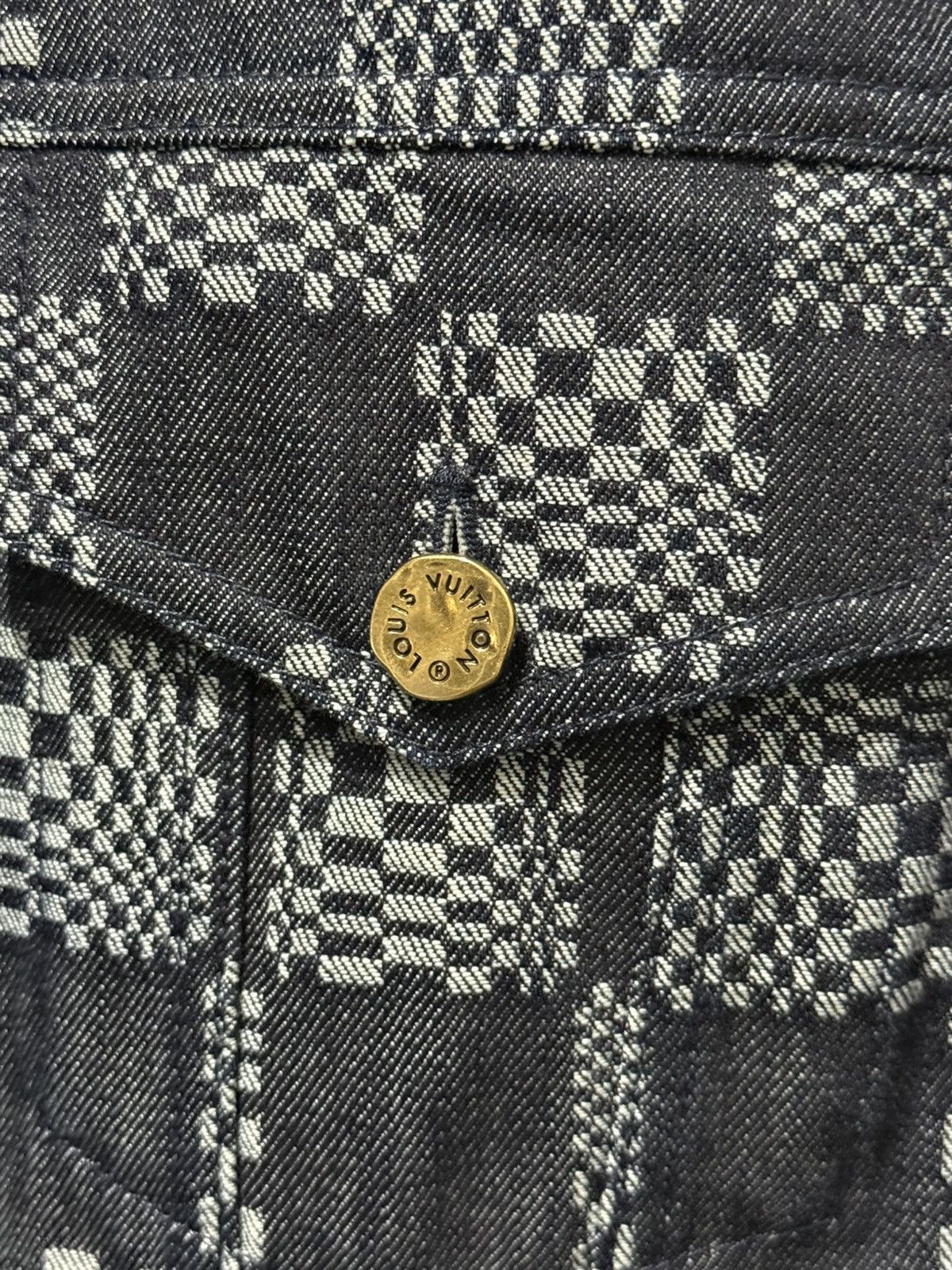 Louis Vuitton Louis Vuitton Virgil Abloh Distorted Damier Denim Jacket NEW Size US M / EU 48-50 / 2 - 9 Thumbnail